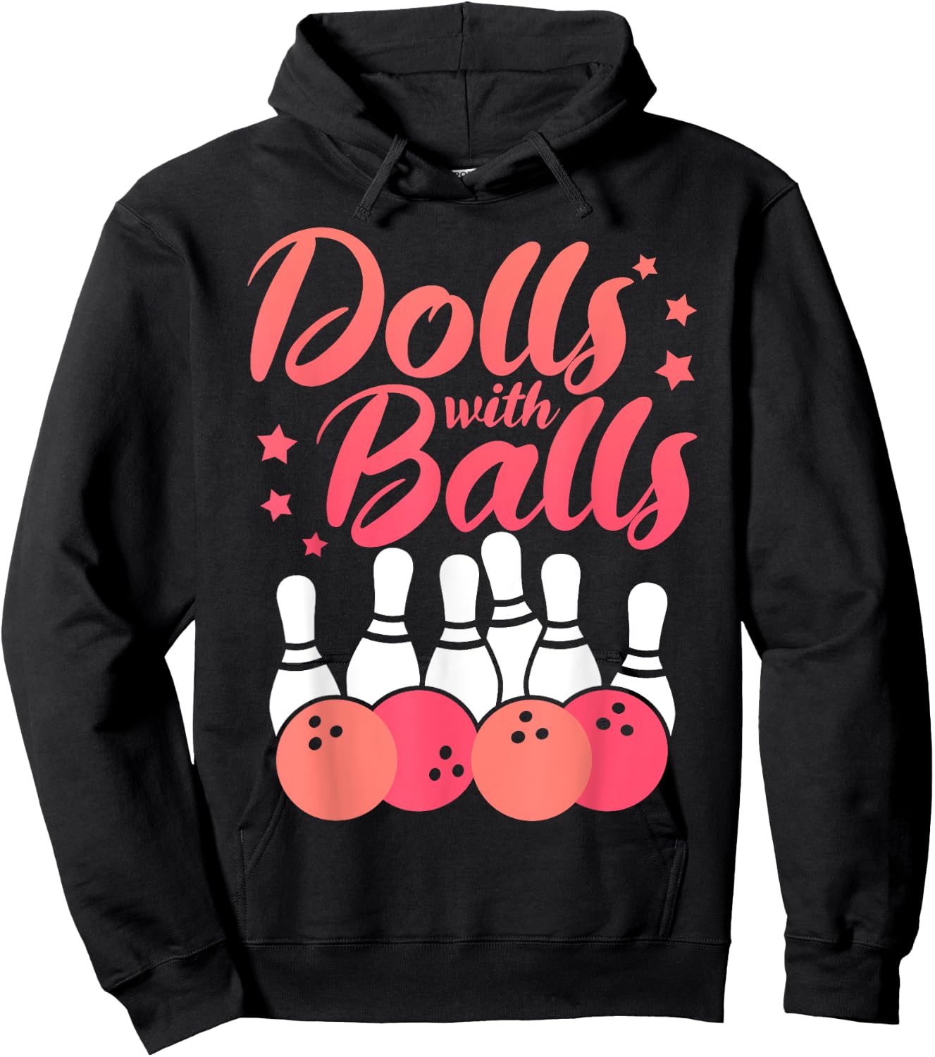 Dolls With Balls Funny Bowling Player Team Bowler For Girls Hoodie - Hoodie | Black