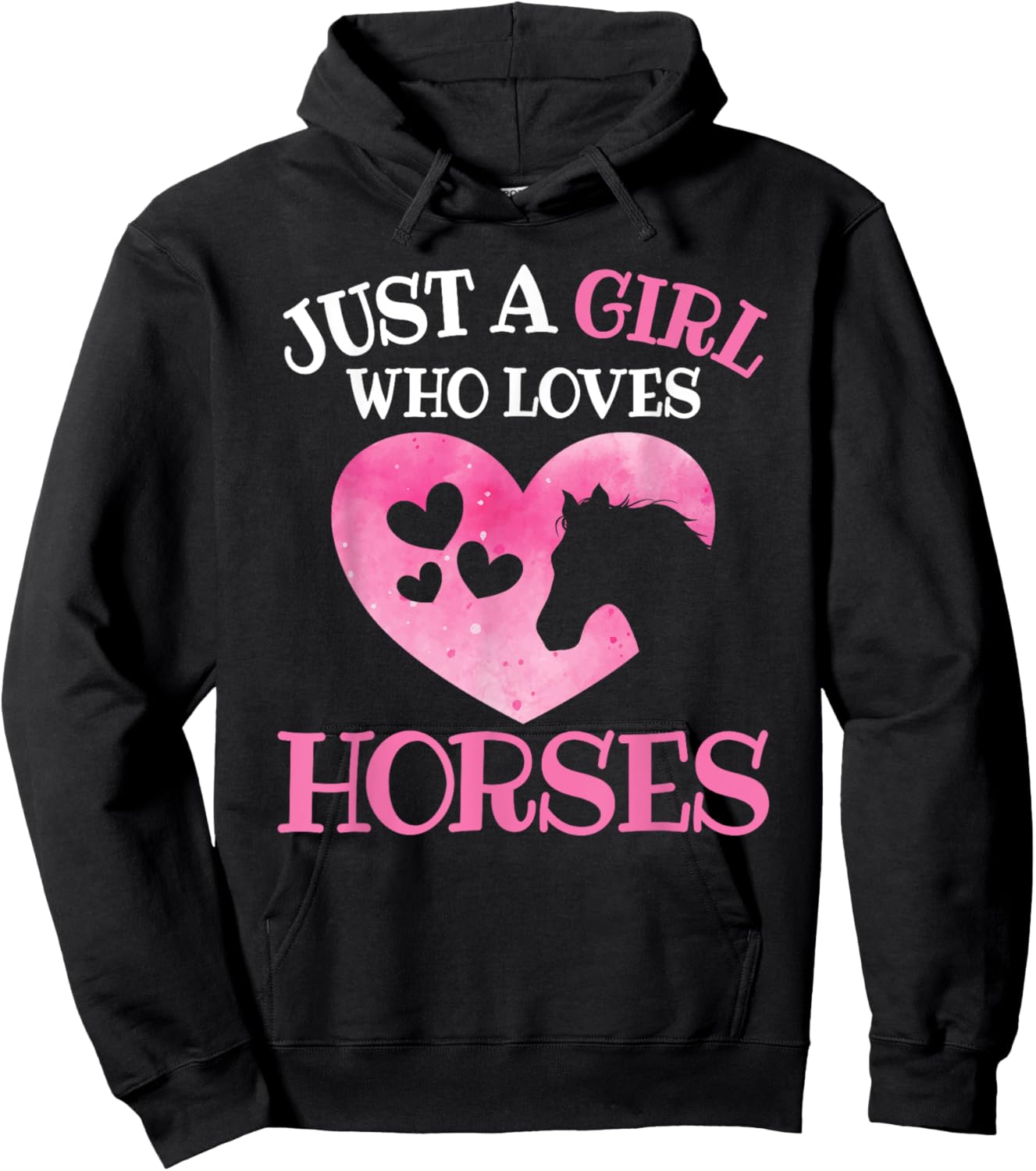 Just A Girl Who Loves Horses Horse Lover Horseback Riding Hoodie - Hoodie | Black