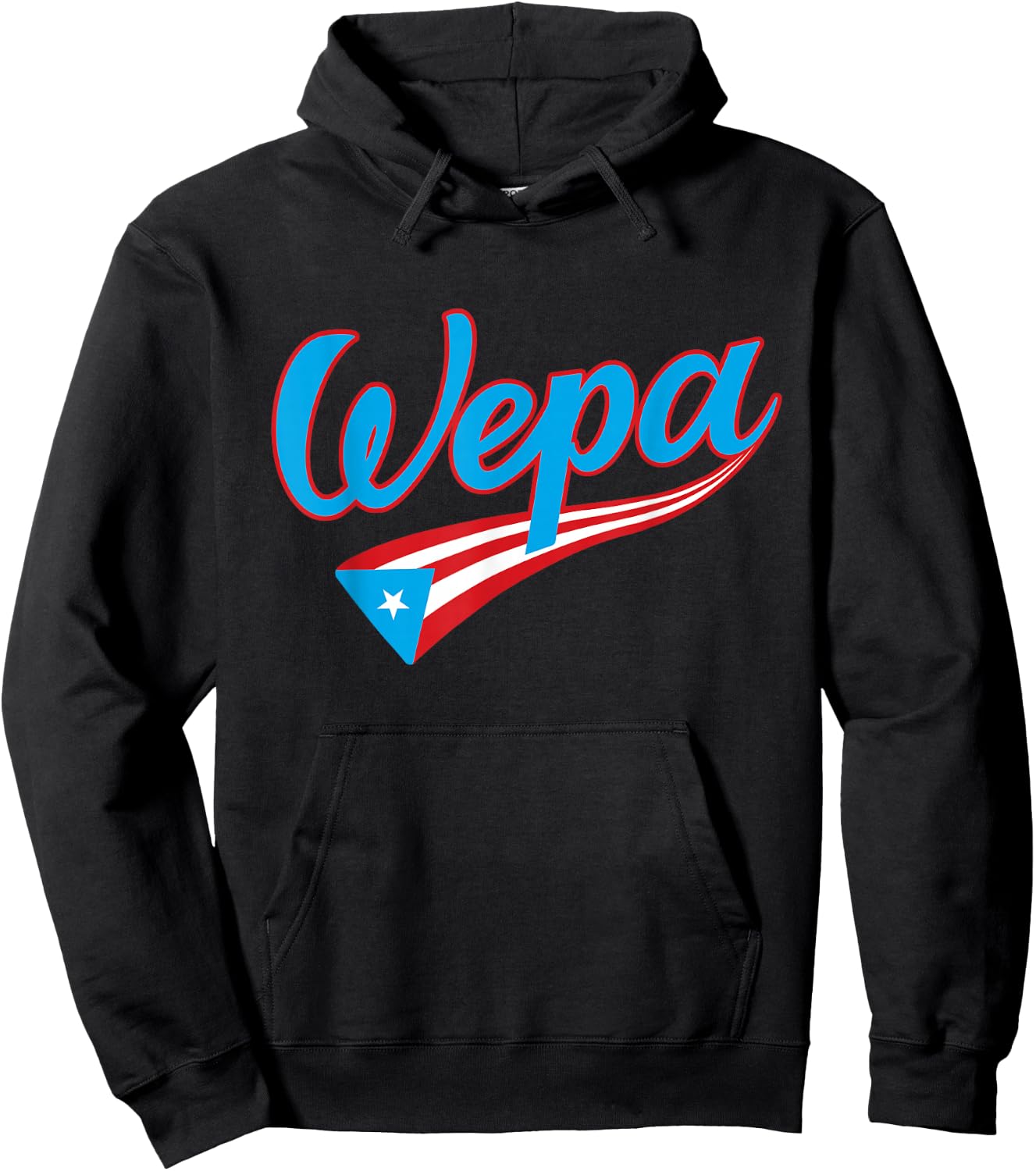 Wepa Bandera Puerto Rico Flag Hand Lettering Hoodie - Hoodie | Black