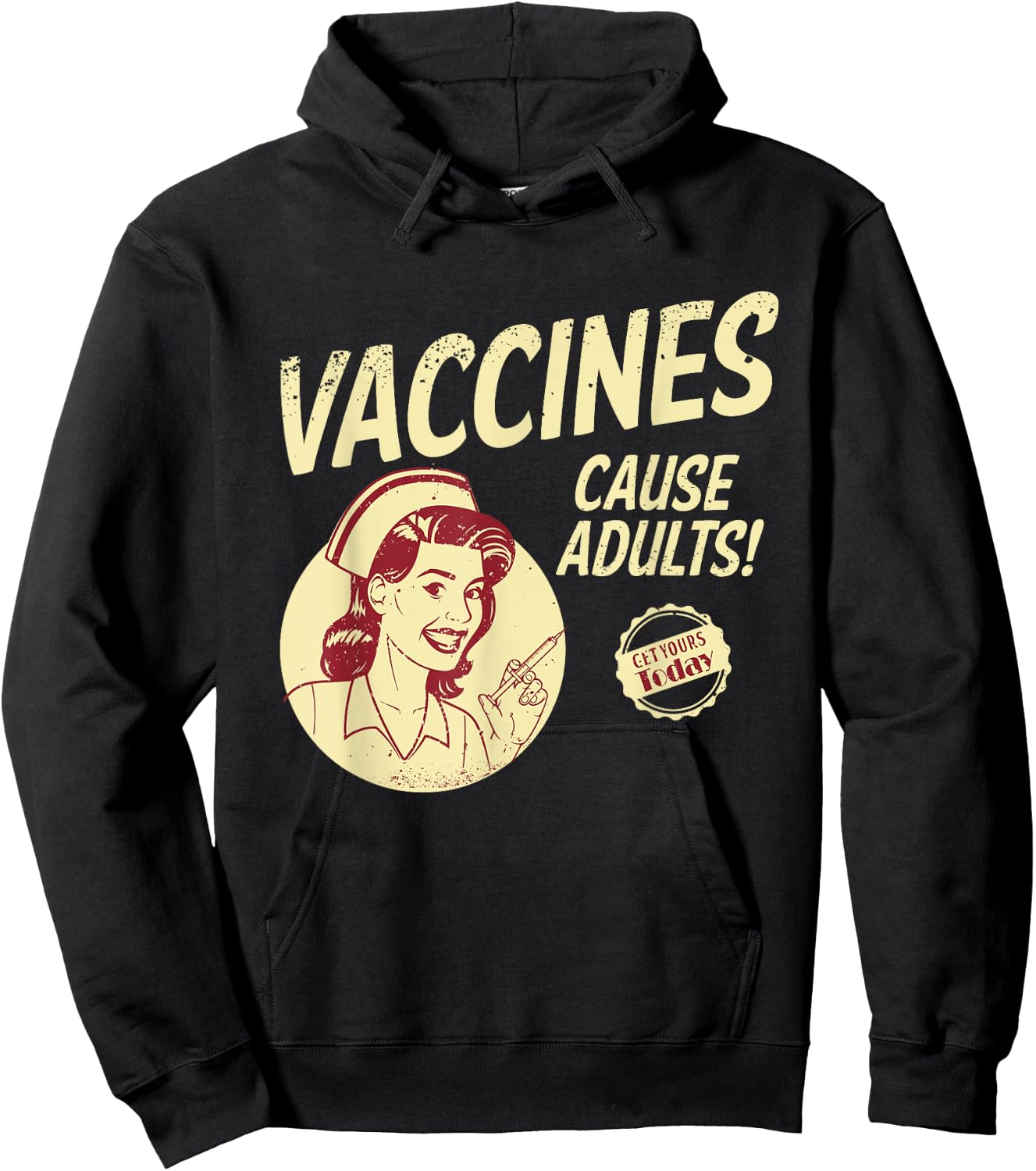 Pop Art and Memes Funny Pro Vaccination Vaccines Cause Adults Hoodie - Hoodie | Black