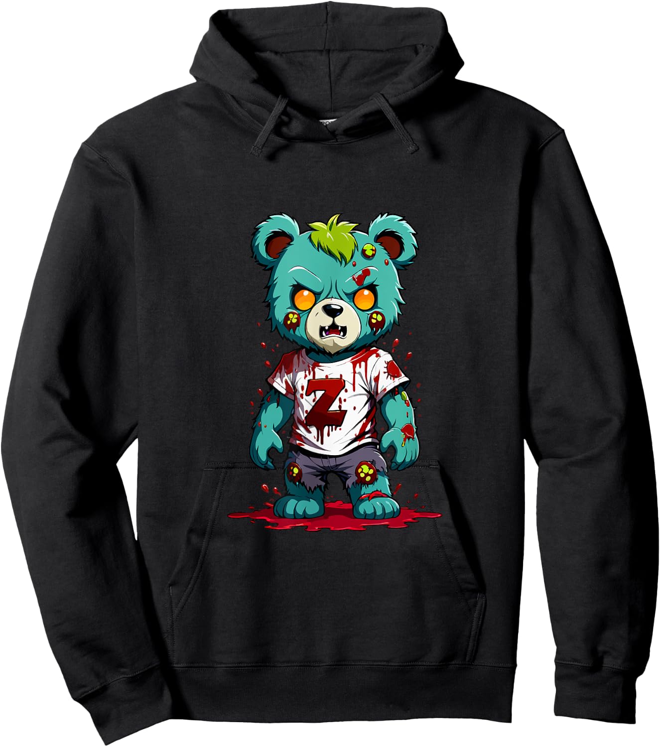 Teddy Bear Scary Zombie Halloween Costume Hoodie - Hoodie | Black