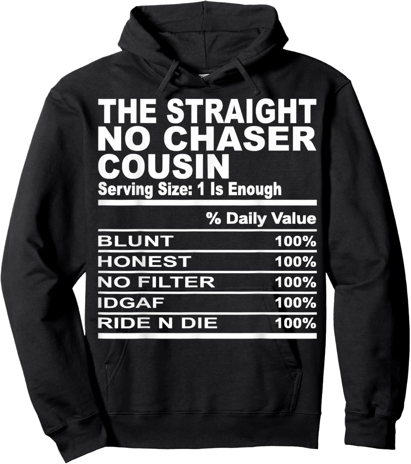 The straight no chase cousin nutrition fact cousin men women Hoodie - Hoodie | Black