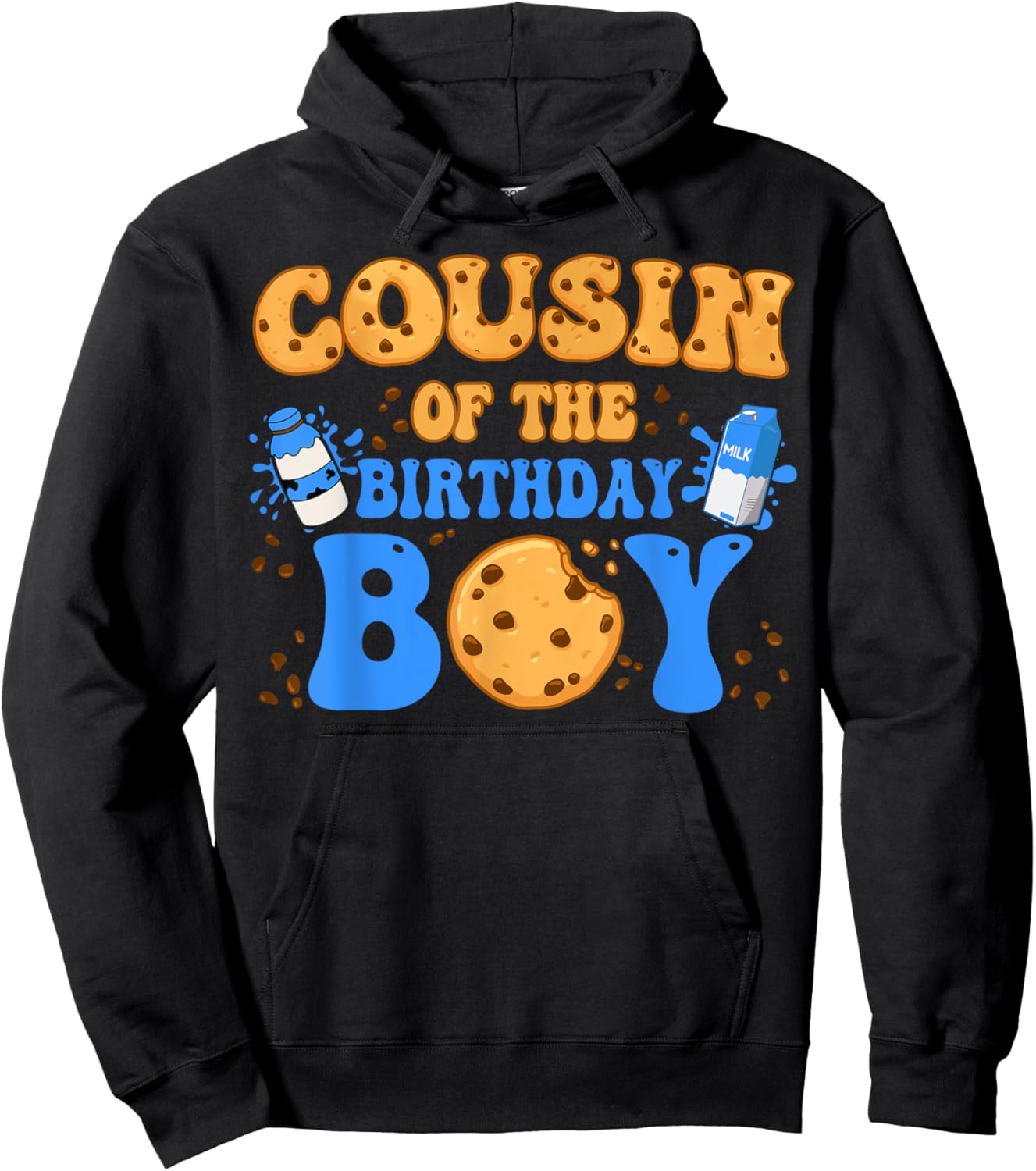 Cousin Of The Birthday Boy Milk and Cookies Lover Hoodie - Hoodie | Black