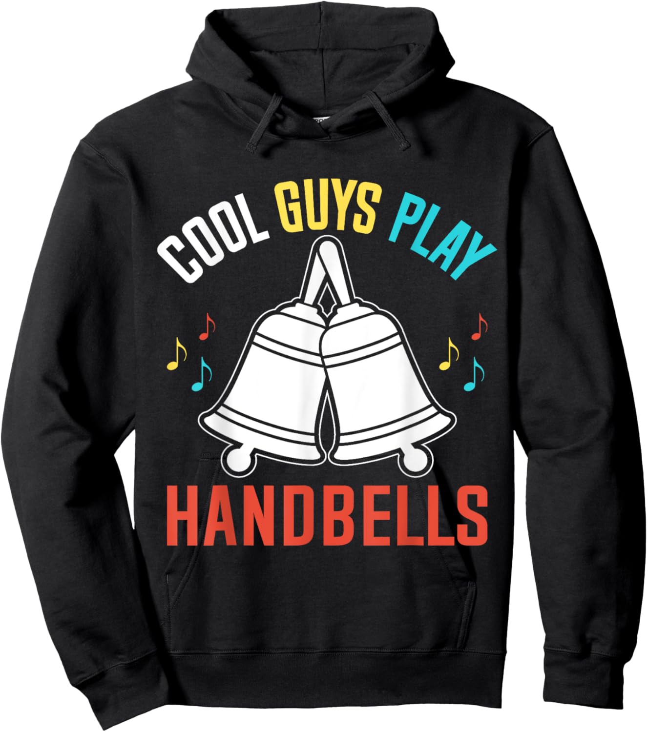 Cool Guys Play Handbells Bell Player Funny Hoodie - Hoodie | Black