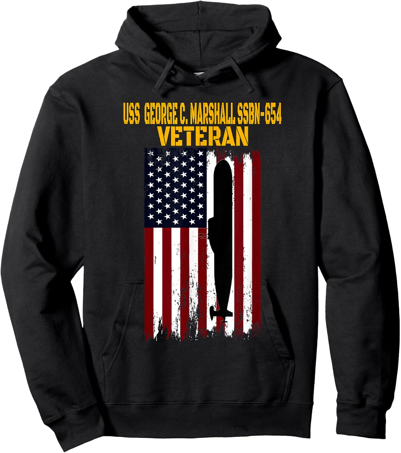 USS Marshall SSBN-654 Submarine Veterans Day Father's Day Hoodie - Hoodie | Black