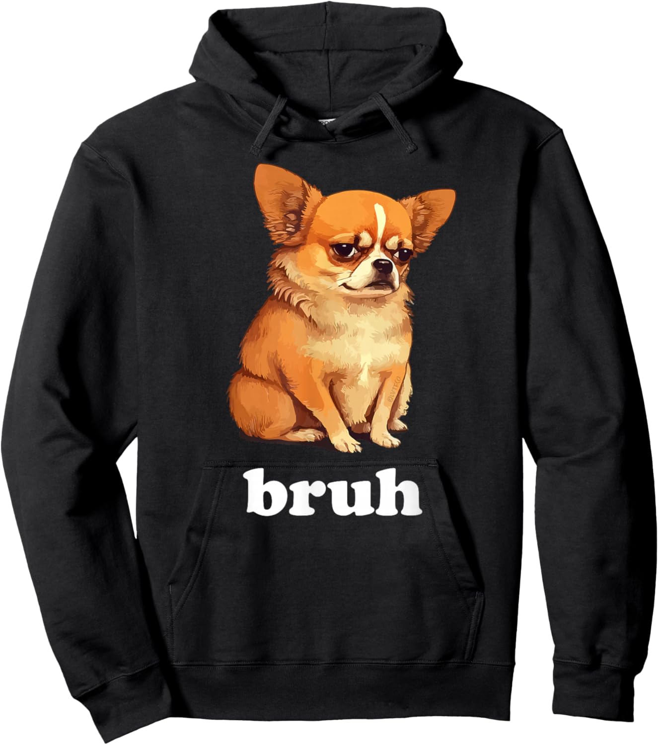 "Bruh" Funny Chihuahua Humor Hoodie - Hoodie | Black
