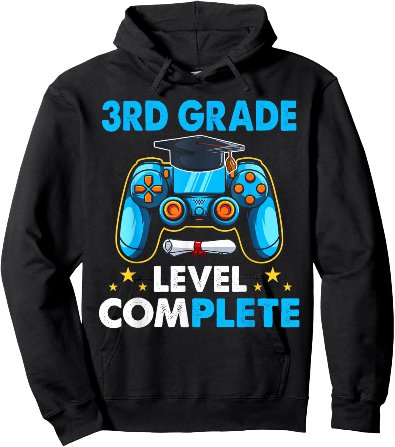 3rd Grade Level Complete Last Day Of School Graduate Boys Hoodie - Hoodie | Black