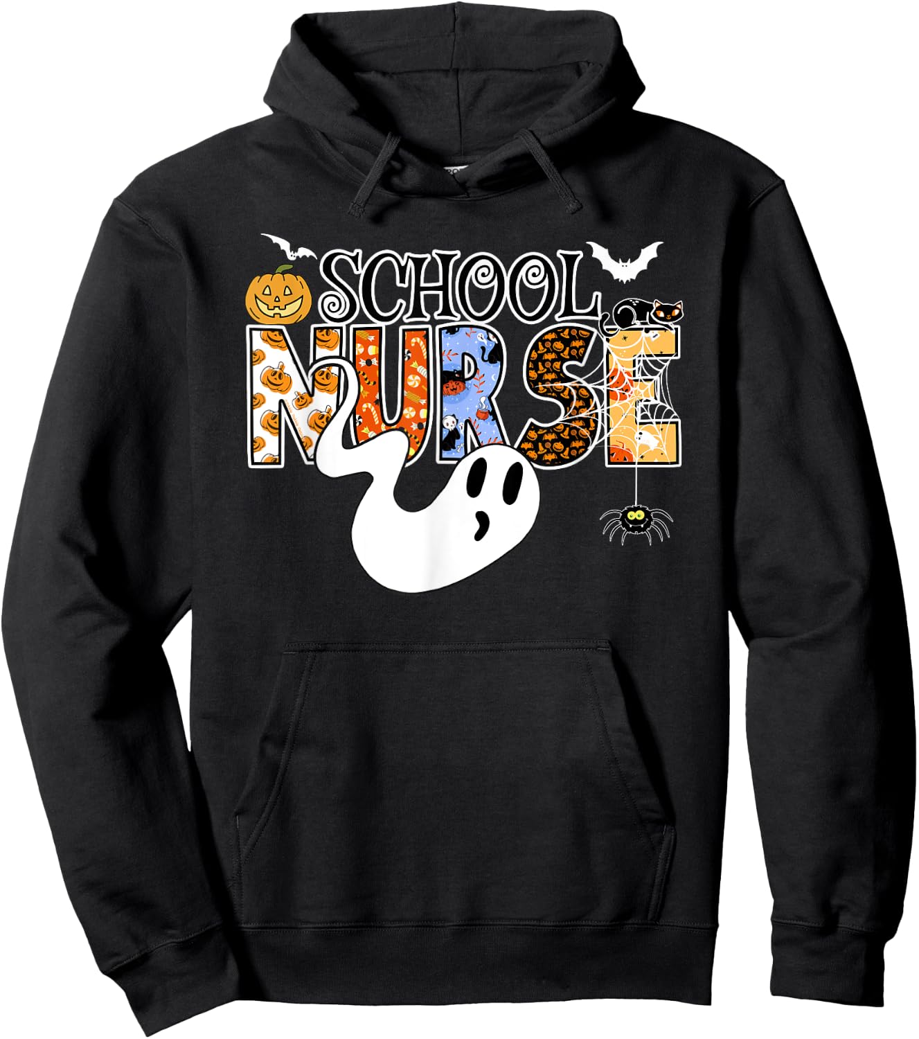 Fun SCHOOL NURSE Halloween Costume School Nurse Halloween Hoodie - Hoodie | Black