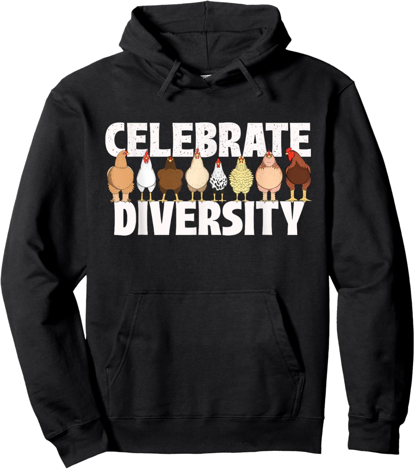 Celebrate Diversity - Chicken Lover Farmyard Animal Lover Hoodie - Hoodie | Black