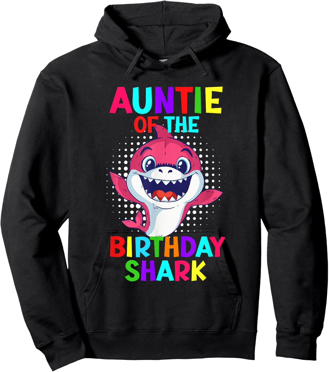 The aunt of the birthday boy shark aunt Hoodie - Hoodie | Black