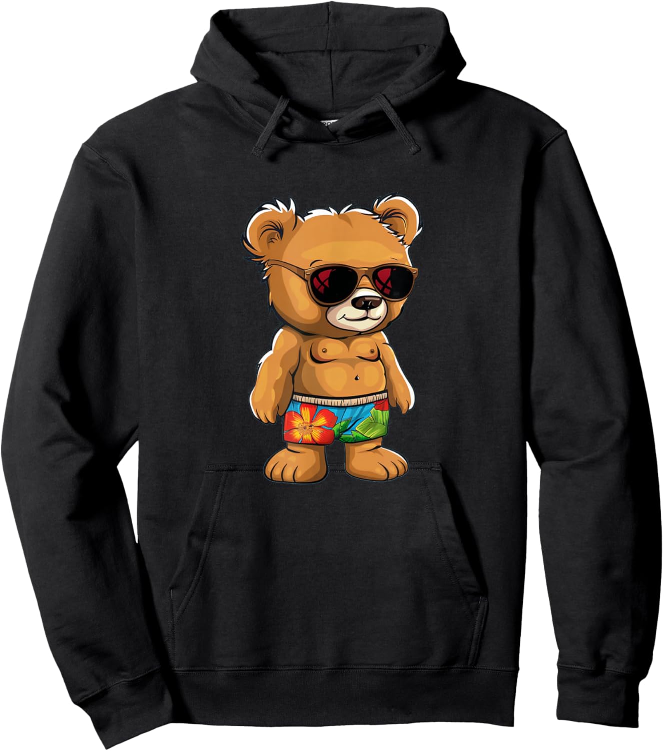 Awesome Teddy Bear swim trunks Costume Hoodie - Hoodie | Black