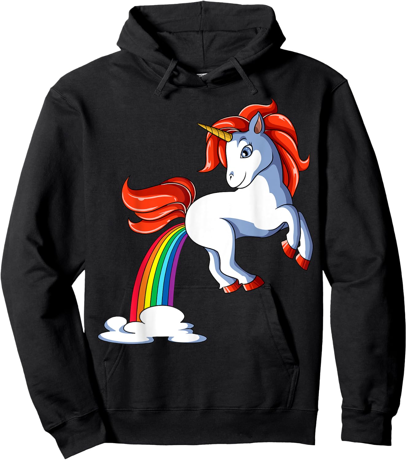 Farting Unicorn Farts Rainbow Unicorn Hoodie - Hoodie | Black
