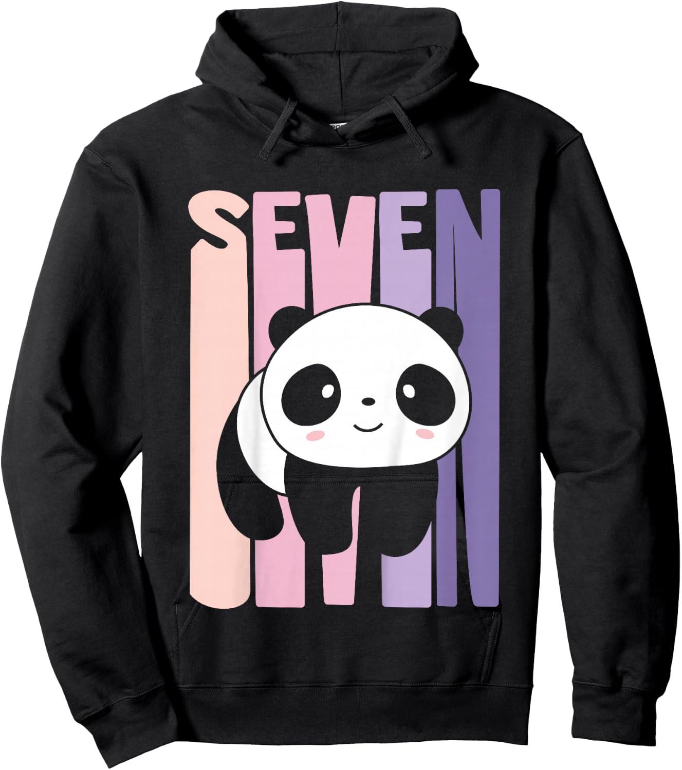 7 Year Old Cute Panda Birthday Girl 7th B-day Hoodie - Hoodie | Black