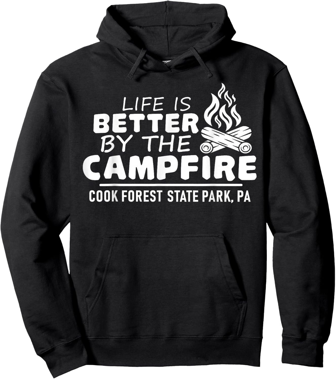 Cook Forest State Park Campfire Shirt Camping Hiking Outdoor Hoodie - Hoodie | Black