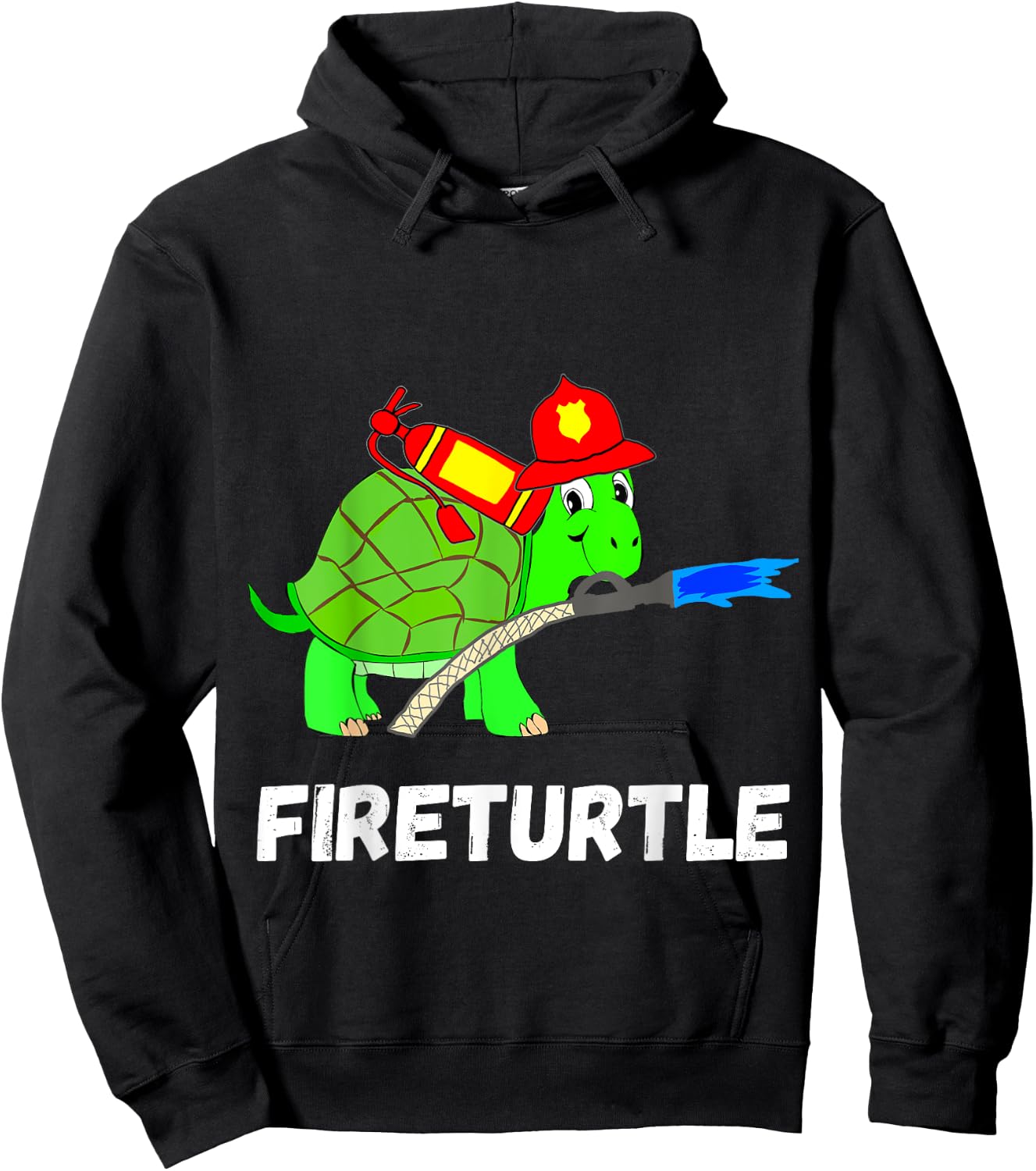 Fire Fighter Sea Turtle Tortoise Firefighter Fireman Hoodie - Hoodie | Black
