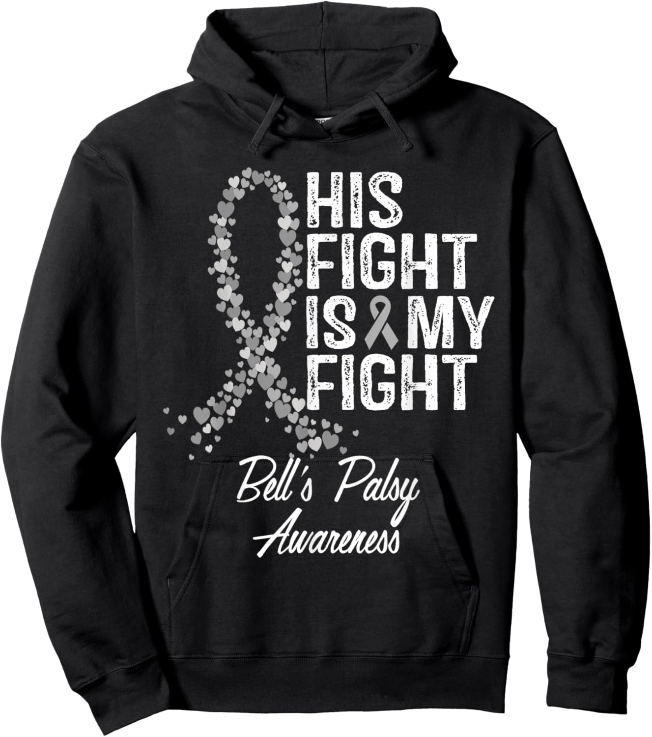 Bell's Palsy Awareness His Fight Fighter Warrior Support Hoodie - Hoodie | Black