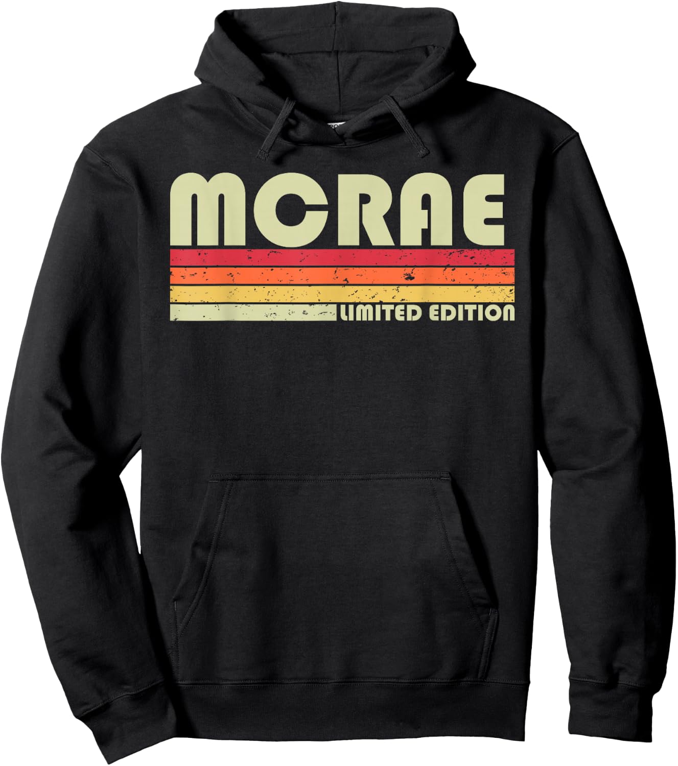McRae Surname Funny Retro Vintage 80s 90s Birthday Reunion Hoodie - Hoodie | Black