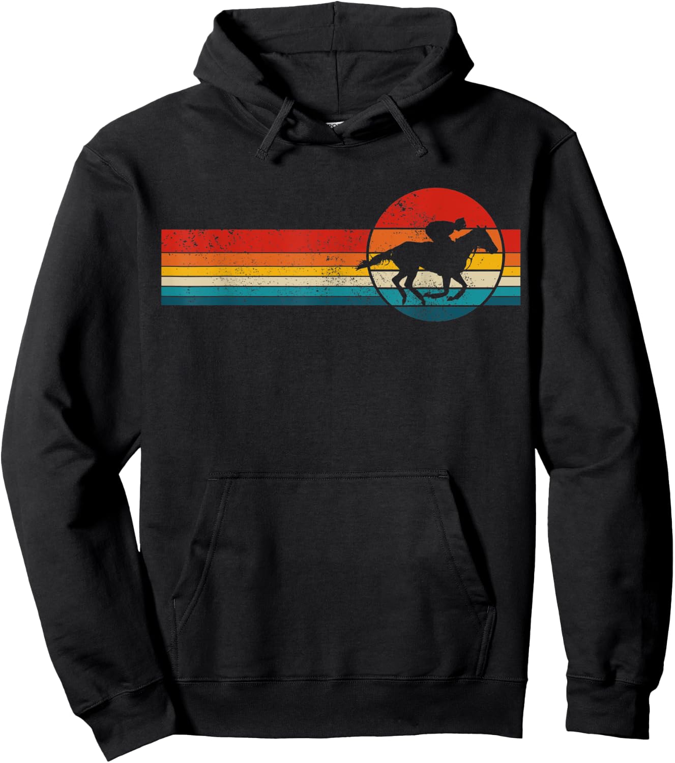Horse Racing Vintage Retro Horse Riding Racer Rider Gift Hoodie - Hoodie | Black