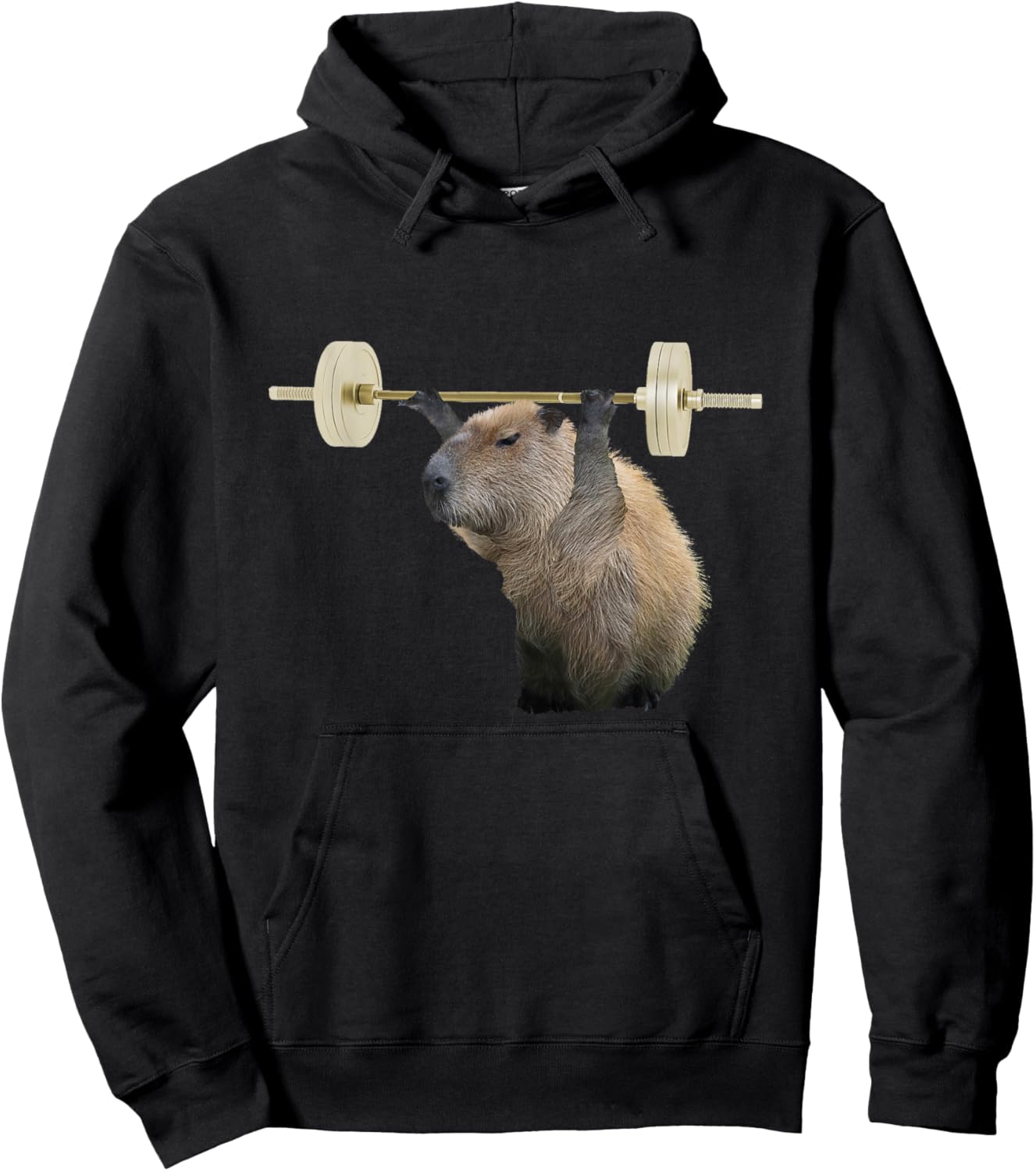 Capybara Weightlifting, Funny Body Building Training Hoodie - Hoodie | Black