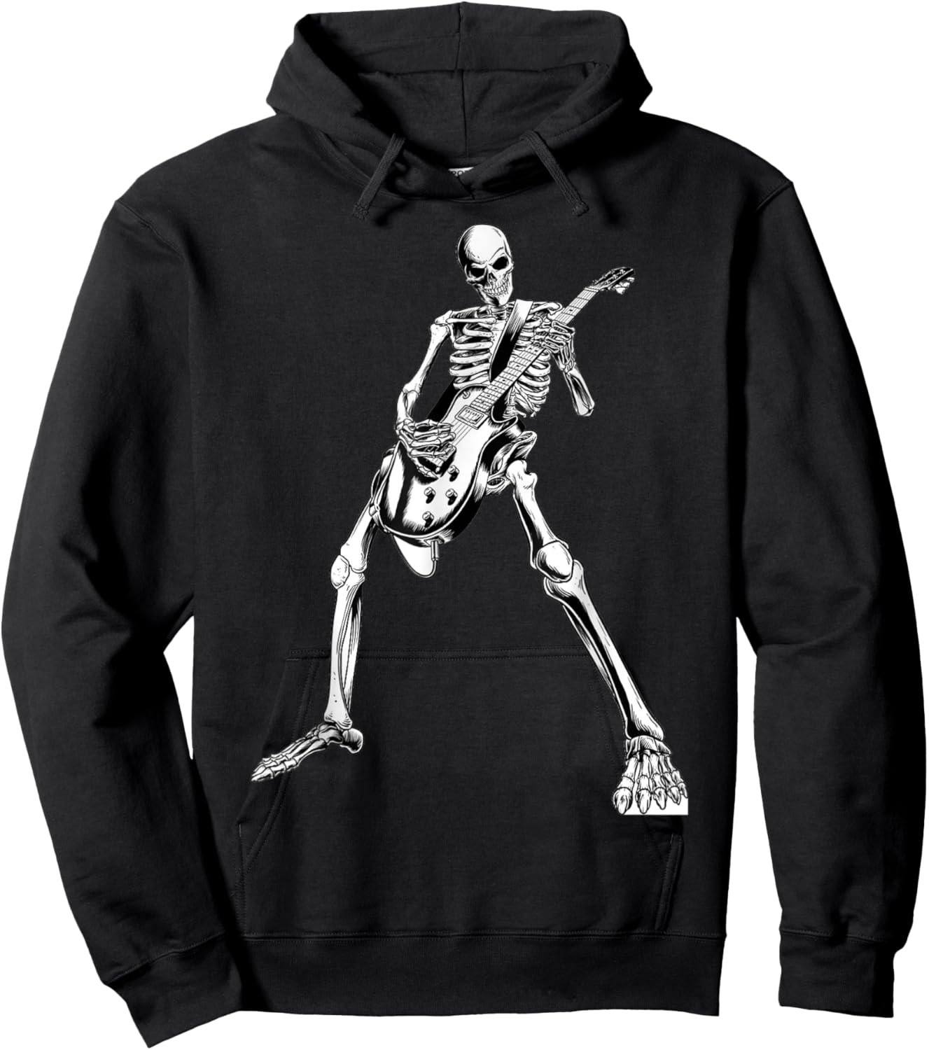 Skeleton playing guitar electric Acoustic Classical Hoodie - Hoodie | Black