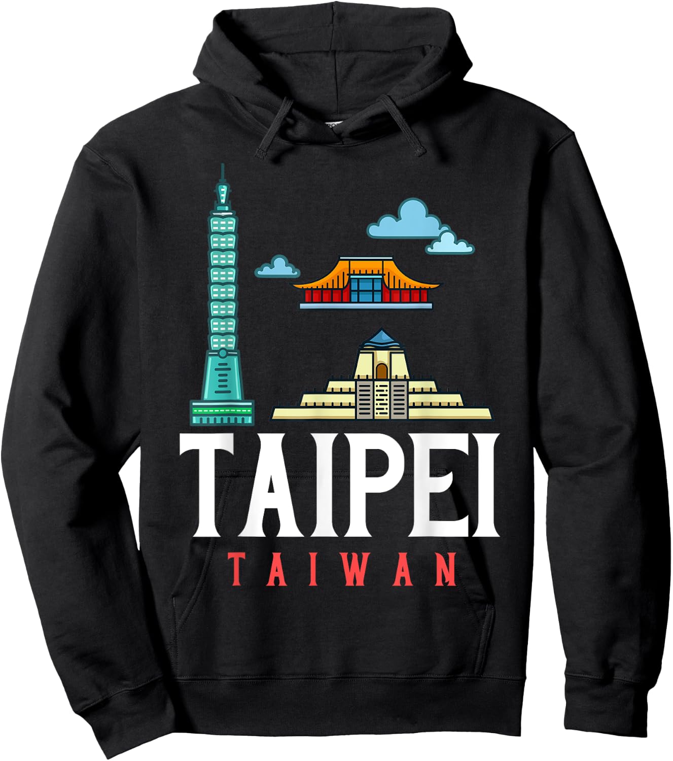 Taipei Taiwan City Skyline Map Travel Hoodie - Hoodie | Black
