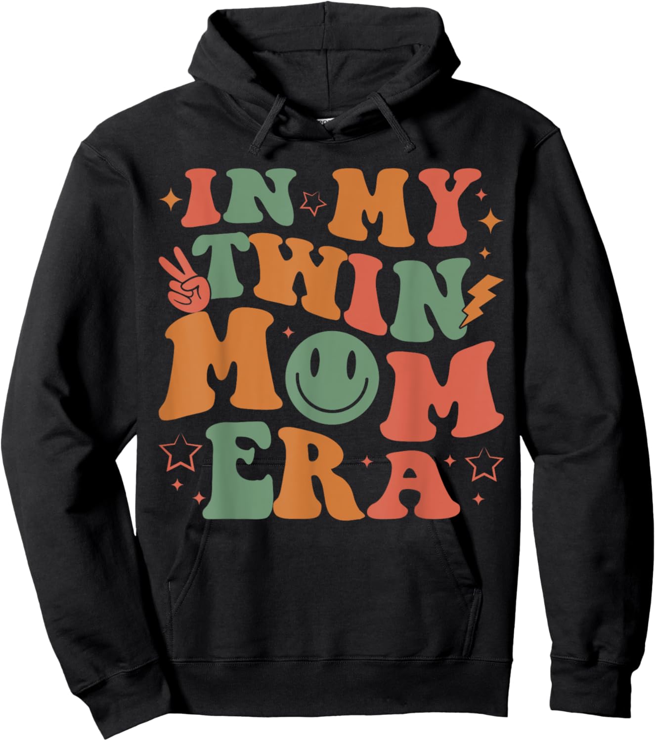 In My Twin Mom Era Baby Announcement New Mom Mother's Day Hoodie - Hoodie | Black