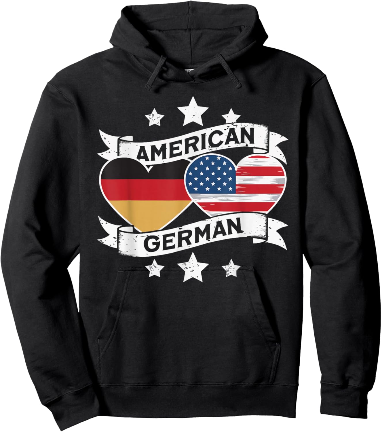 Half German Half American USA Flag Germany America Hoodie - Hoodie | Black