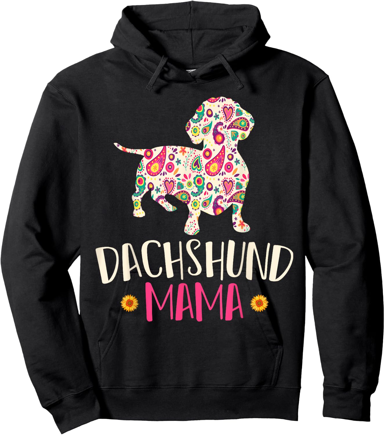 Mothers Day Gift Wiener Mom Weenie Dog Vintage Dachshund Hoodie - Hoodie | Black
