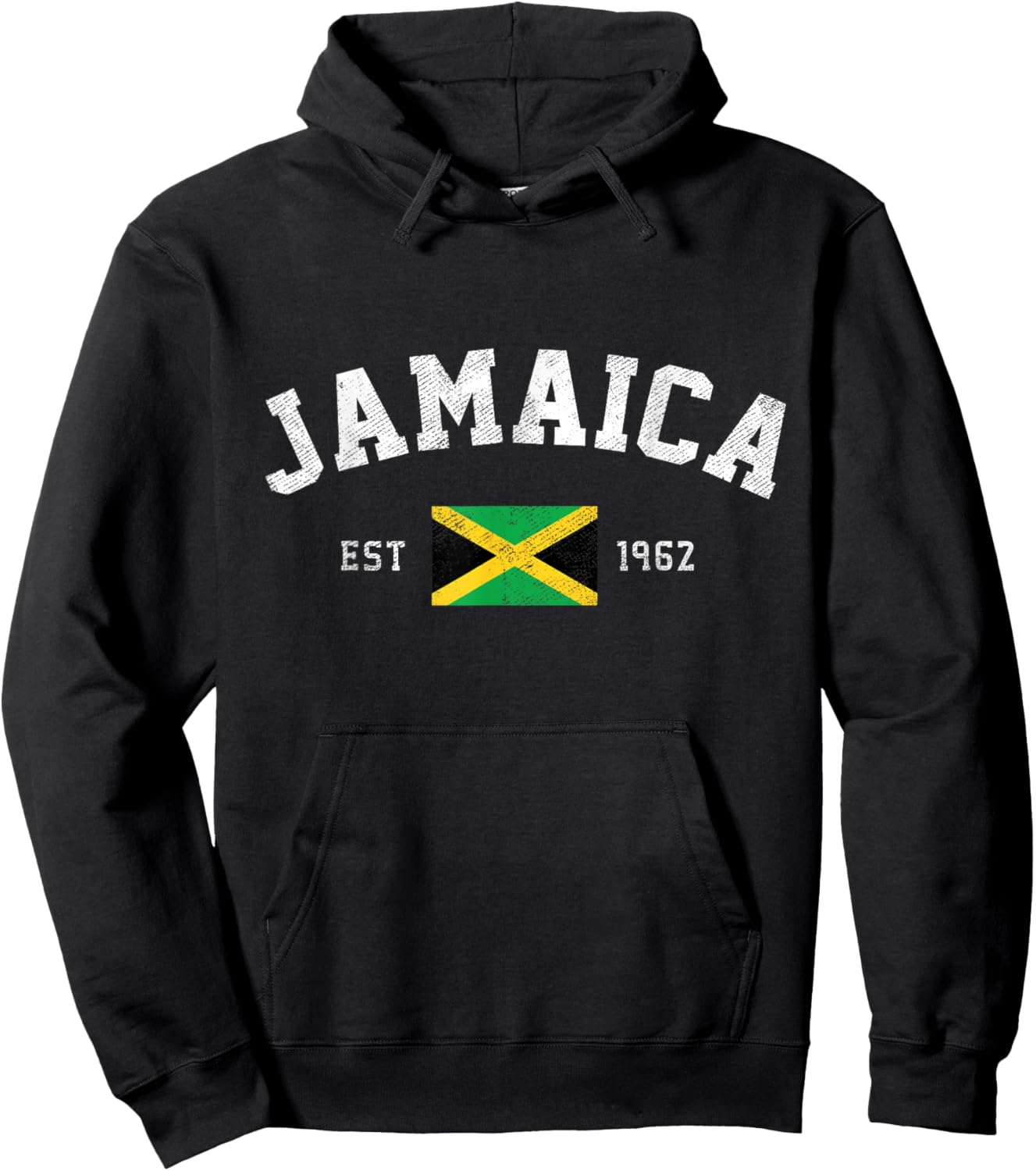 Jamaica Est. 1962 Jamaican Flag Independence Day Hoodie - Hoodie | Black