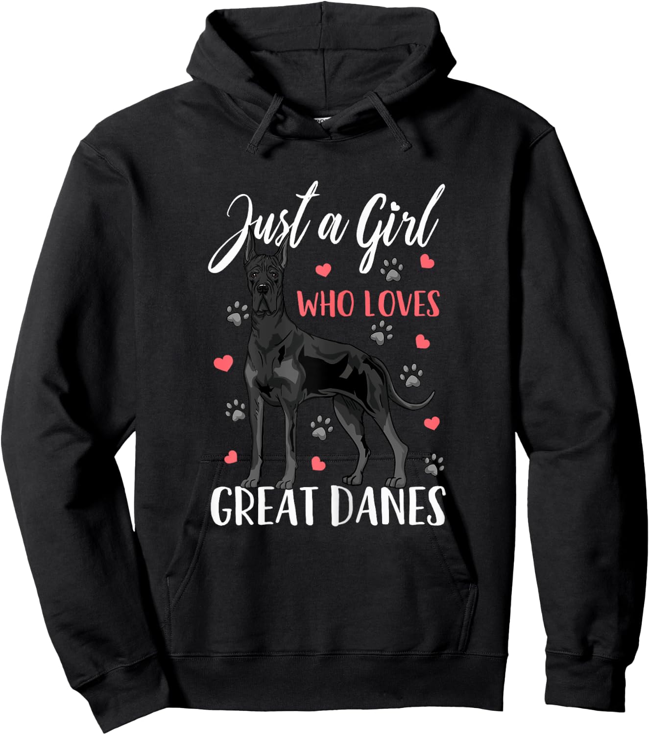 Great Dane Just A Girl Who Loves Great Danes Gift Hoodie - Hoodie | Black