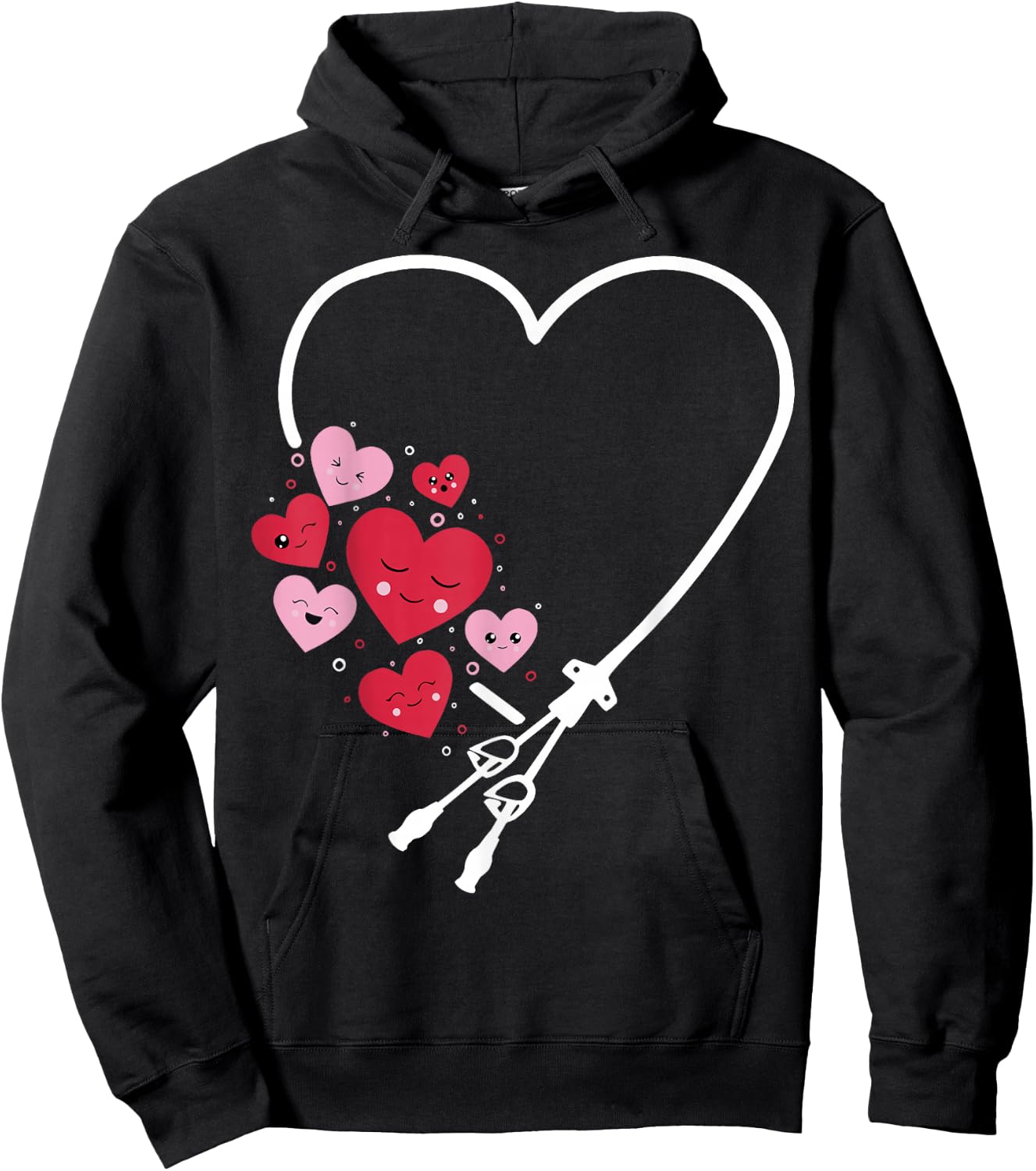 PICC Heart Valentine Vascular Access Team PICC IV Nurses Hoodie - Hoodie | Black