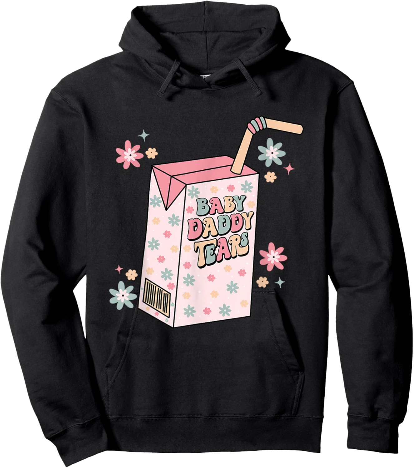 Baby Daddy Tears Juice Box Funny Single Mama Divorce Party Hoodie - Hoodie | Black