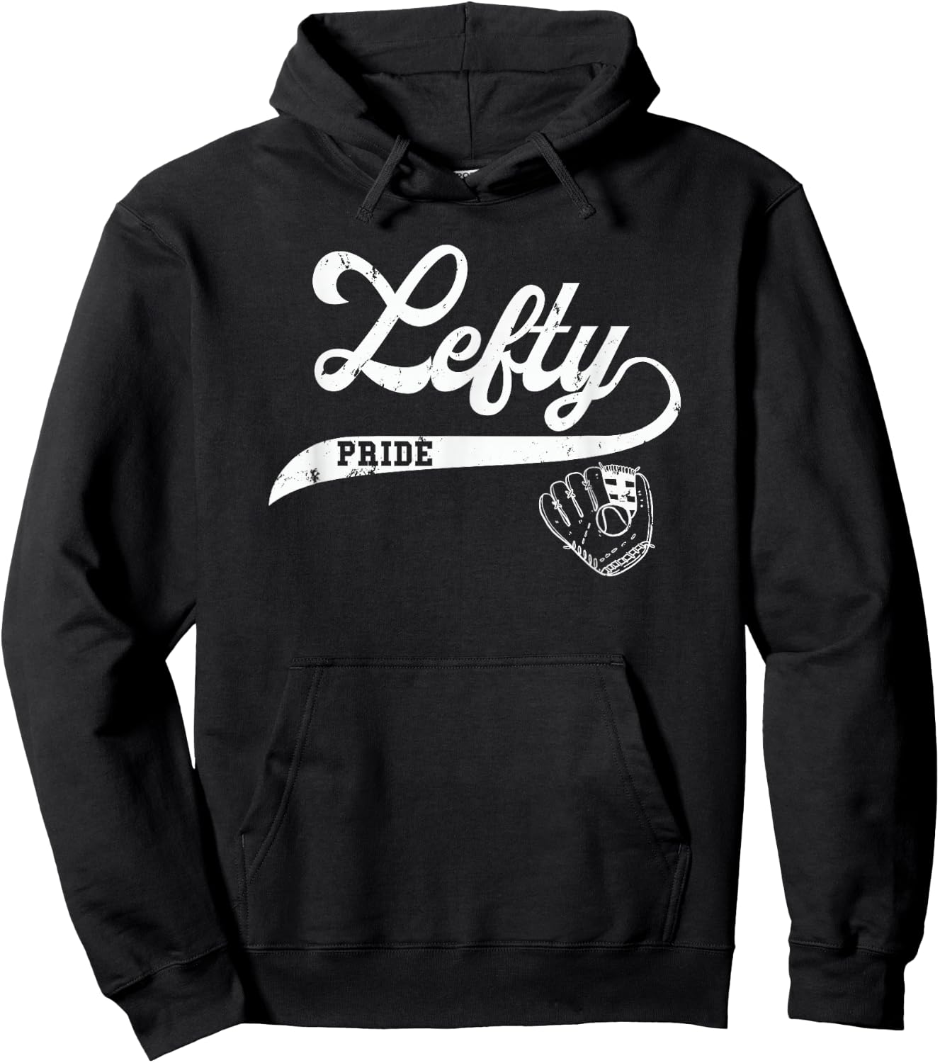 Lefty Left Handed Baseball Softball Proud Woman Men Retro Hoodie - Hoodie | Black