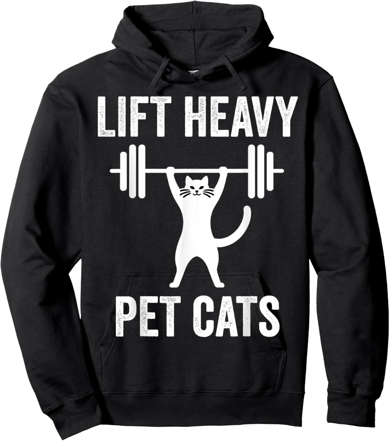 Lift Heavy Pet Cats Funny Gym Workout Weight Lifter Hoodie - Hoodie | Black