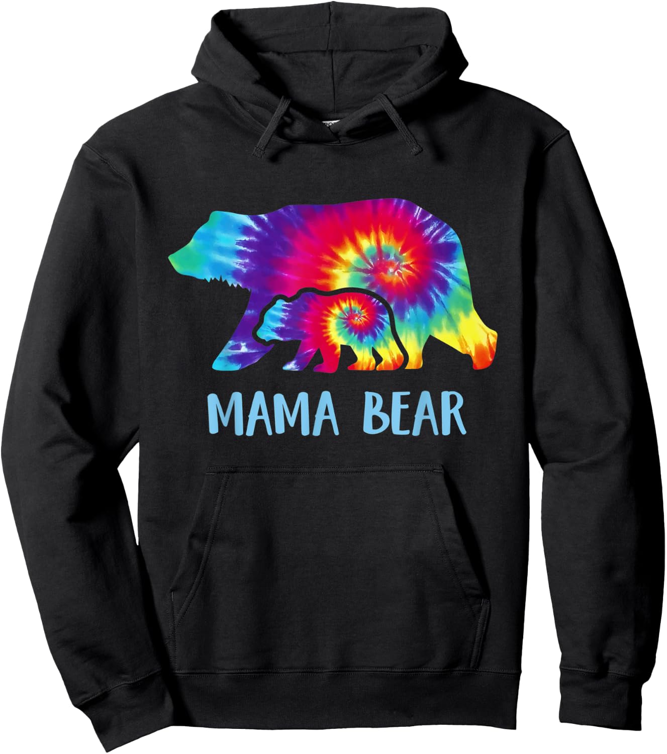 Mama Bear Shirt Family Tie Dye Gift Mom Hoodie - Hoodie | Black