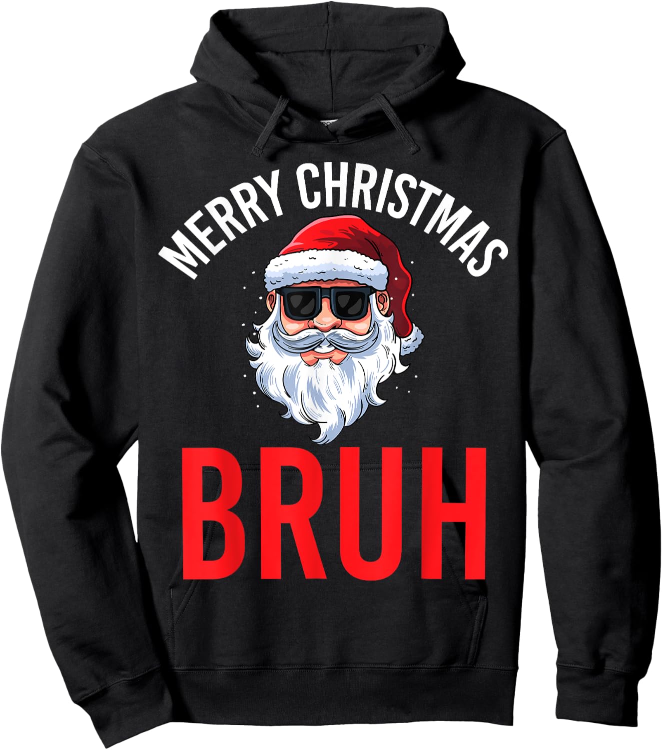 Merry Christmas Bruh Meme Funny Saying for Brother Boys Men Hoodie - Hoodie | Black
