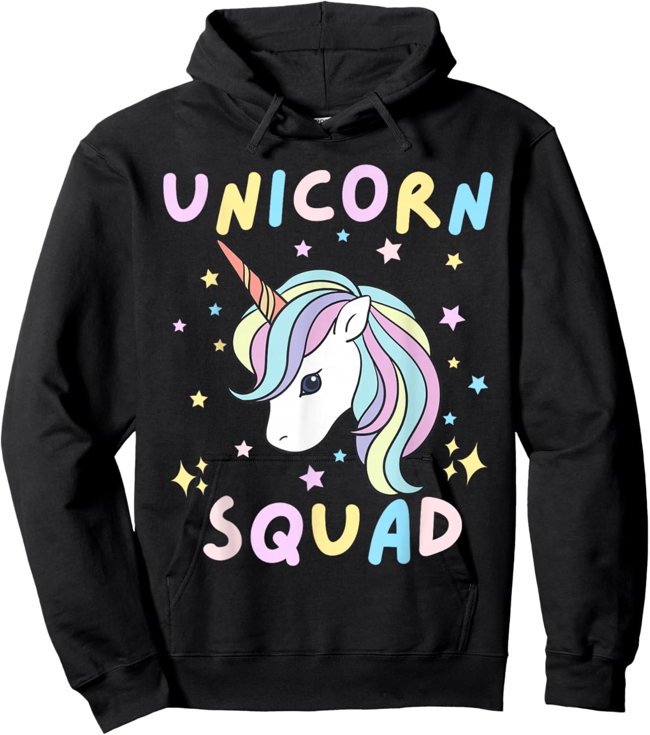 Unicorn Squad Cute Rainbow Lover Family Birthday Girls Party Hoodie - Hoodie | Black