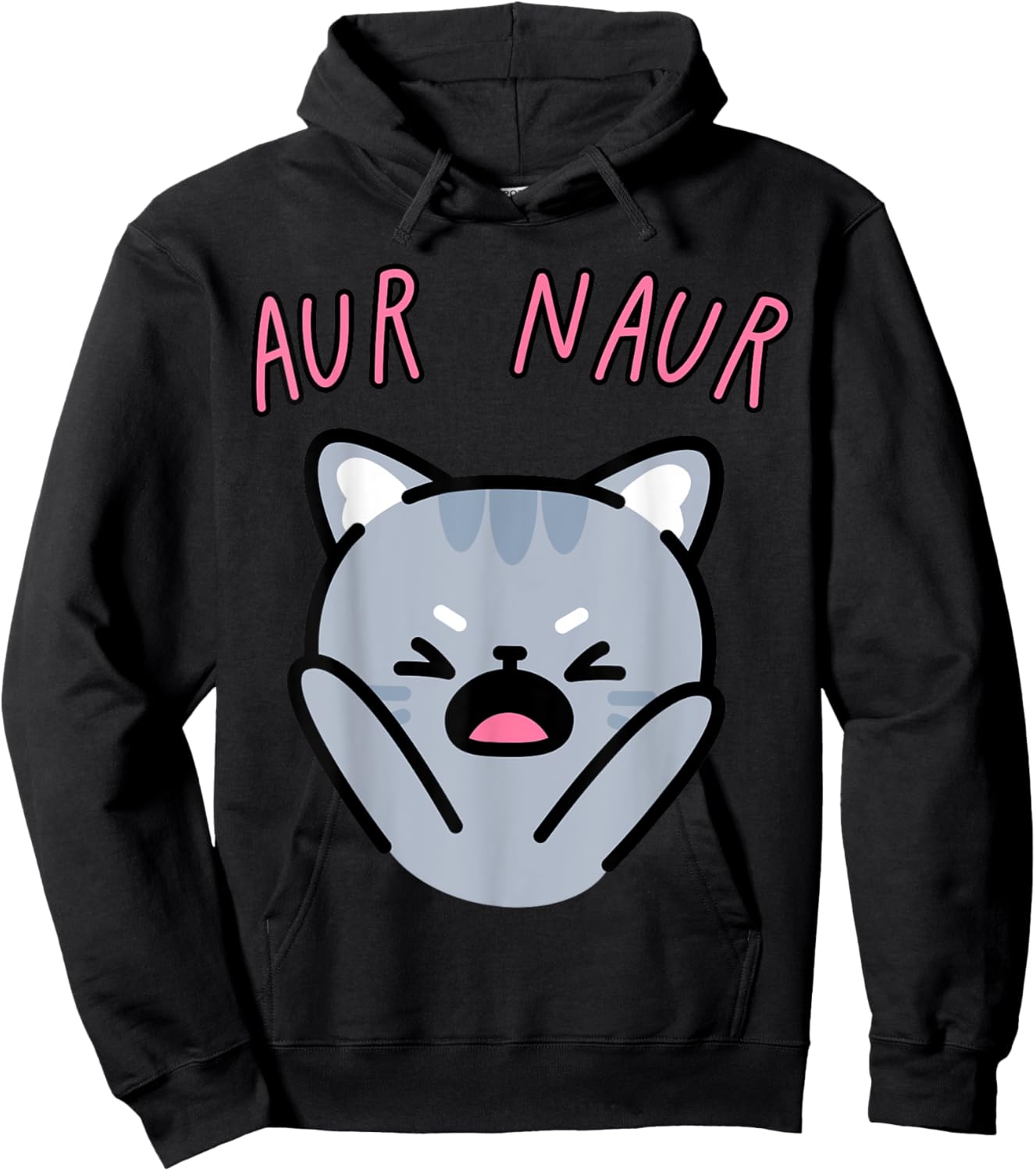 Aur Naur Funny Cat Women Kids Hoodie - Hoodie | Black