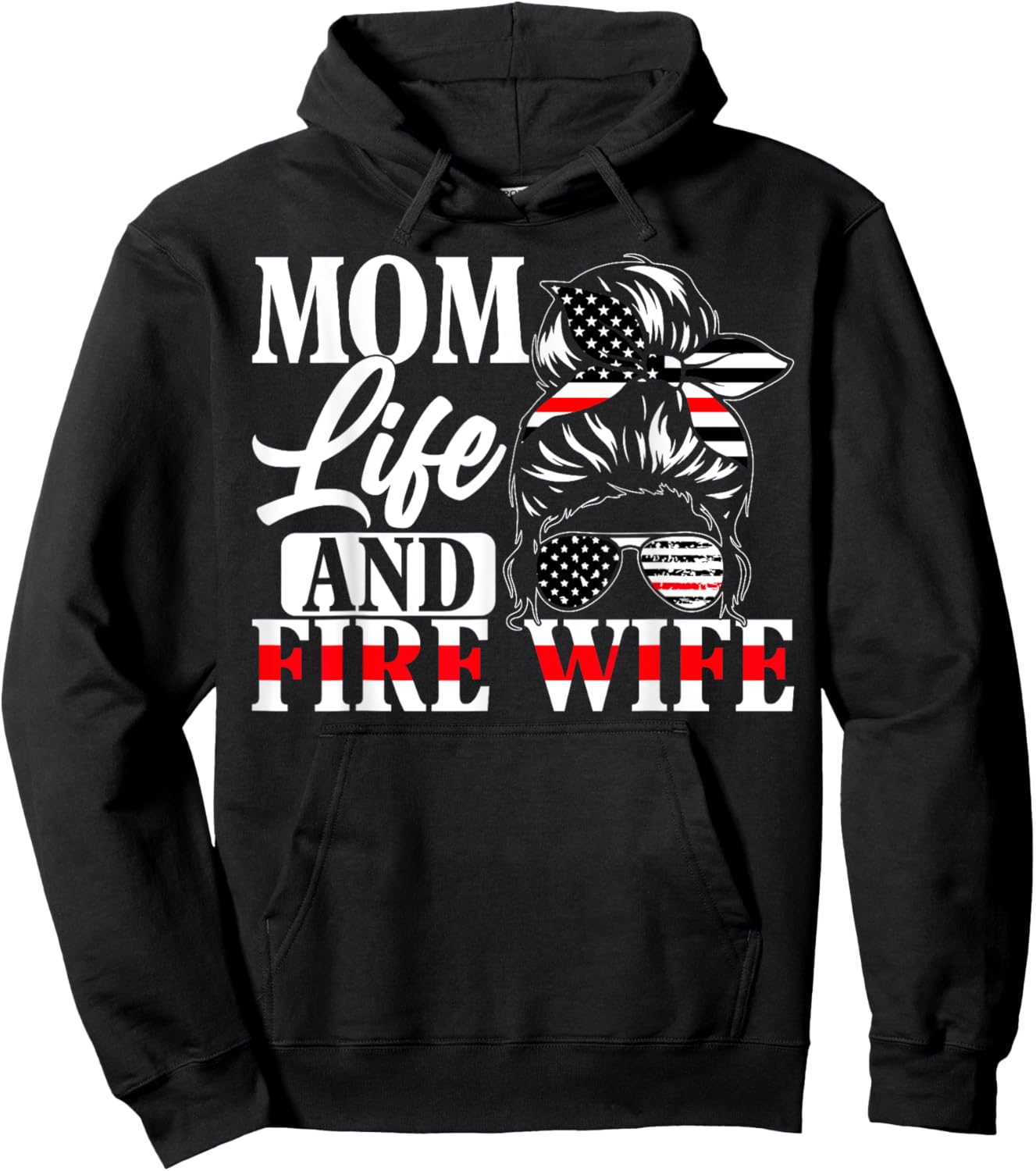 Firefighter Mom Life And Fire Wife Fireman Family Mother Hoodie - Hoodie | Black