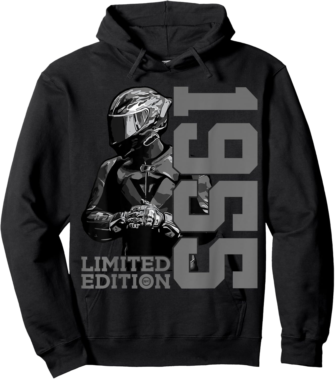 Limited Edition 1955 Biker Motorcycle 70th Birthday Hoodie - Hoodie | Black