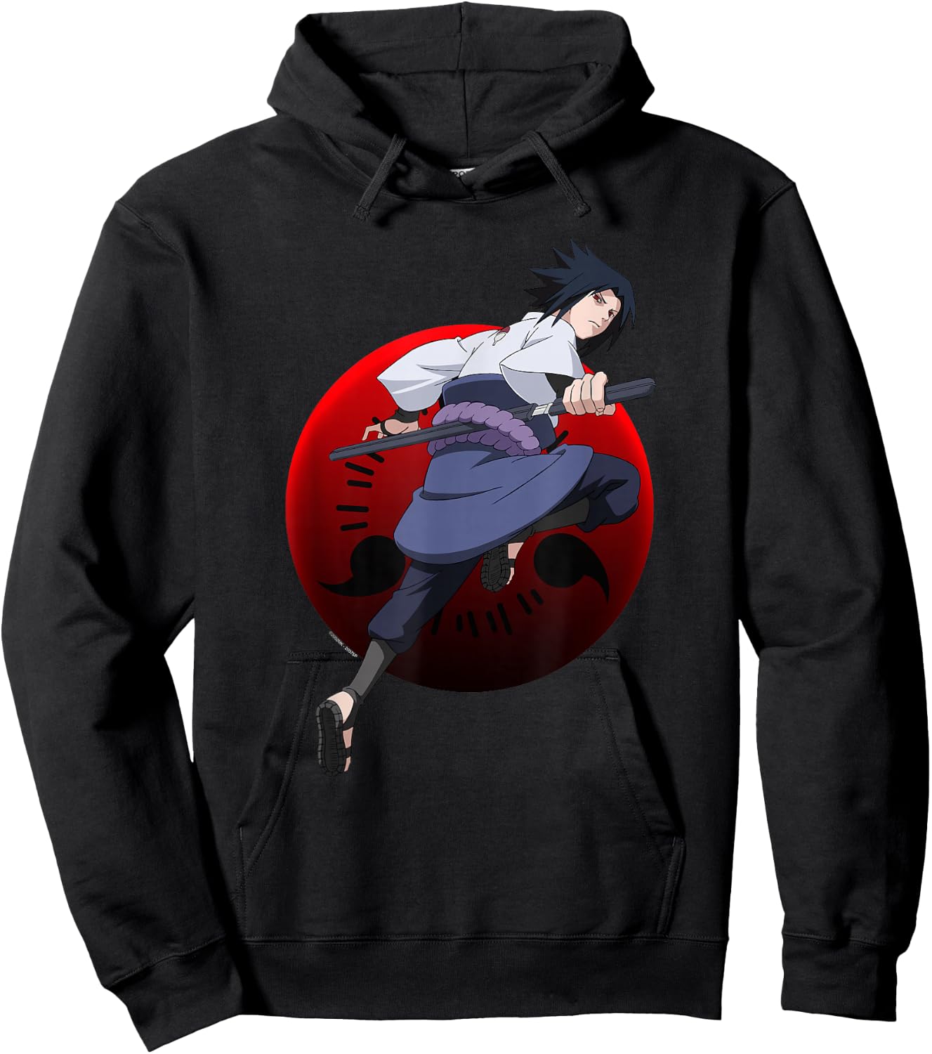 Naruto Shippuden Sasuke with Sharingan Anime Hoodie - Hoodie | Black