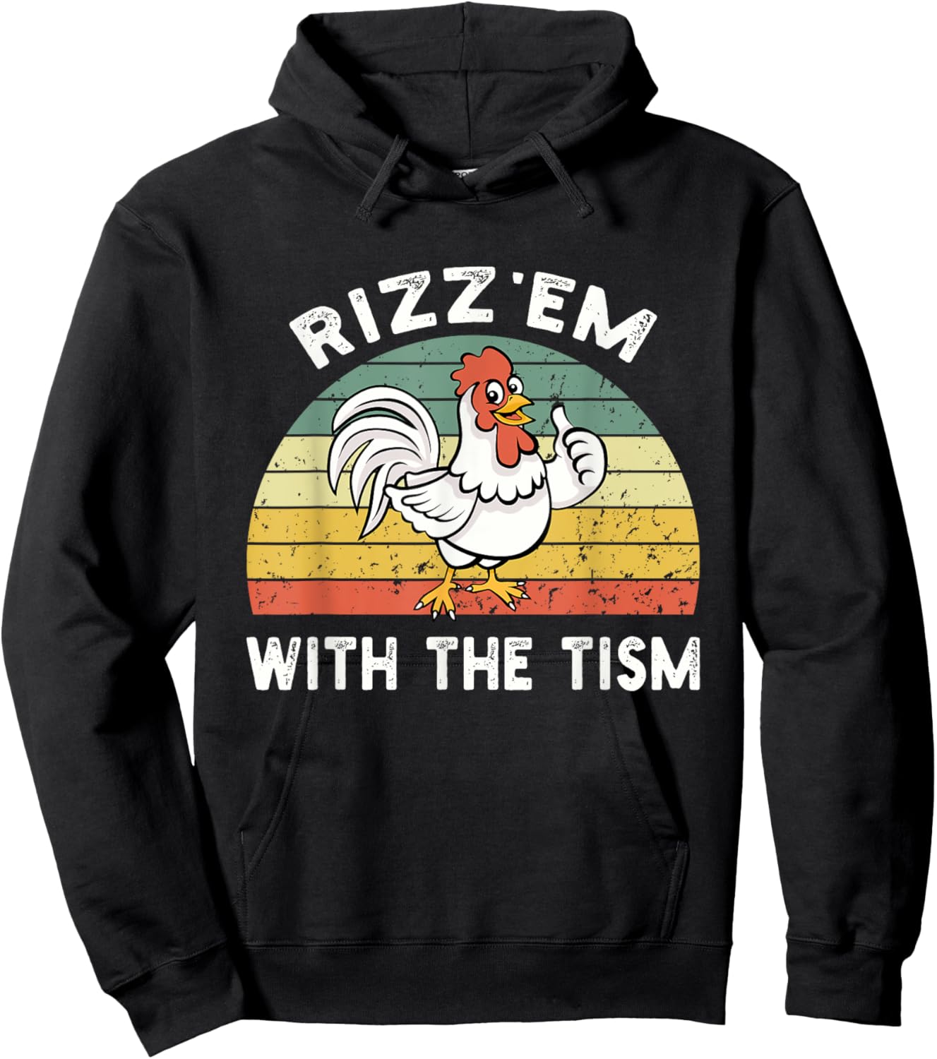 Rizz em With The Tism Meme Retro Hoodie - Hoodie | Black