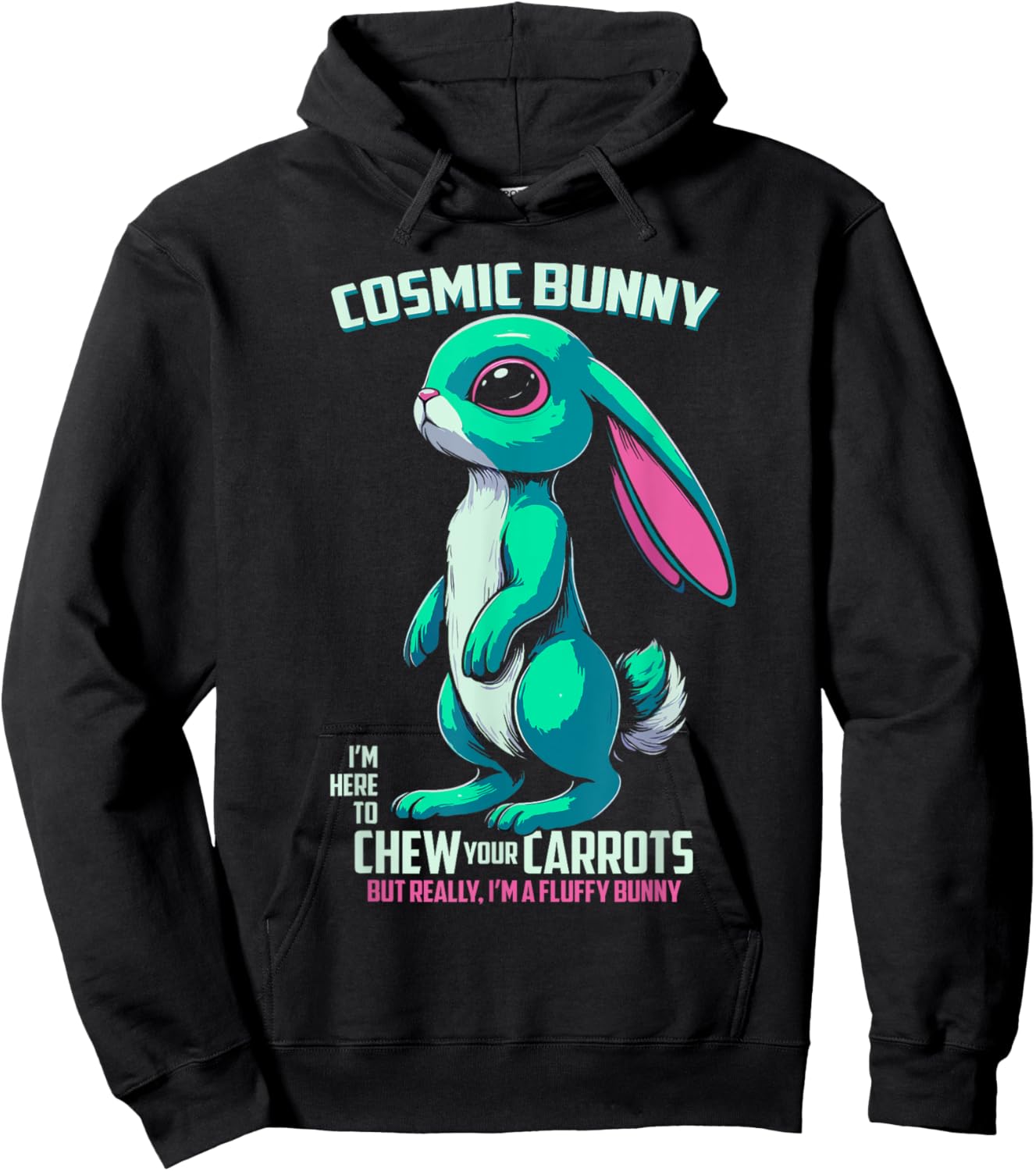 Alien Bunny Extraterrestrial Rabbit UFO Hoodie - Hoodie | Black