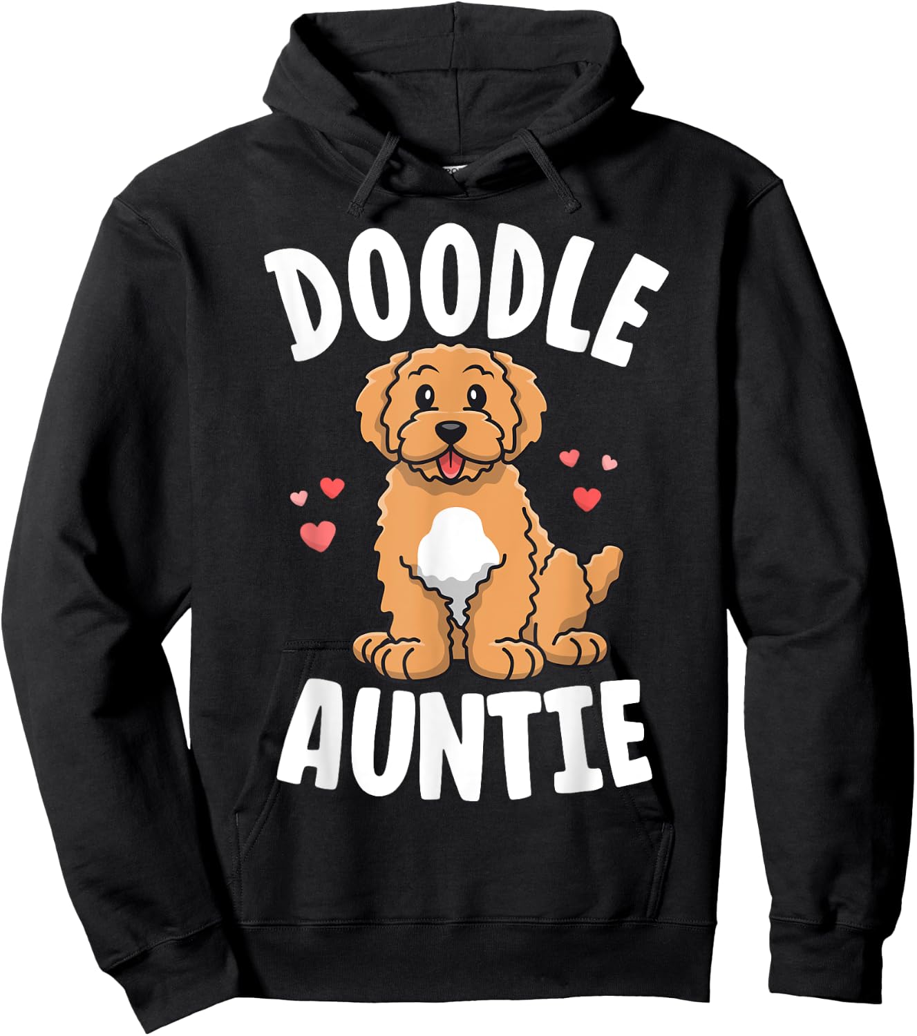 Doodle Auntie Goldendoodle Shirts Women Kawaii Dog Aunt Hoodie - Hoodie | Black