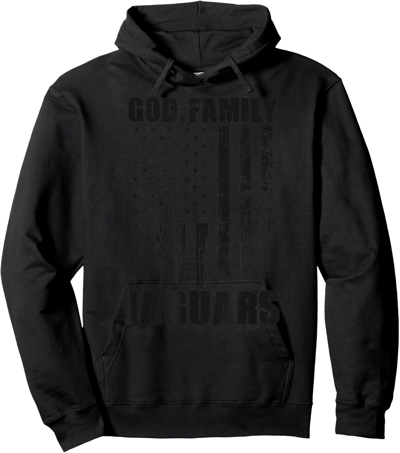 Boulder Creek Jaguars God. Family. Vintage USA Flag Hoodie - Hoodie | Black