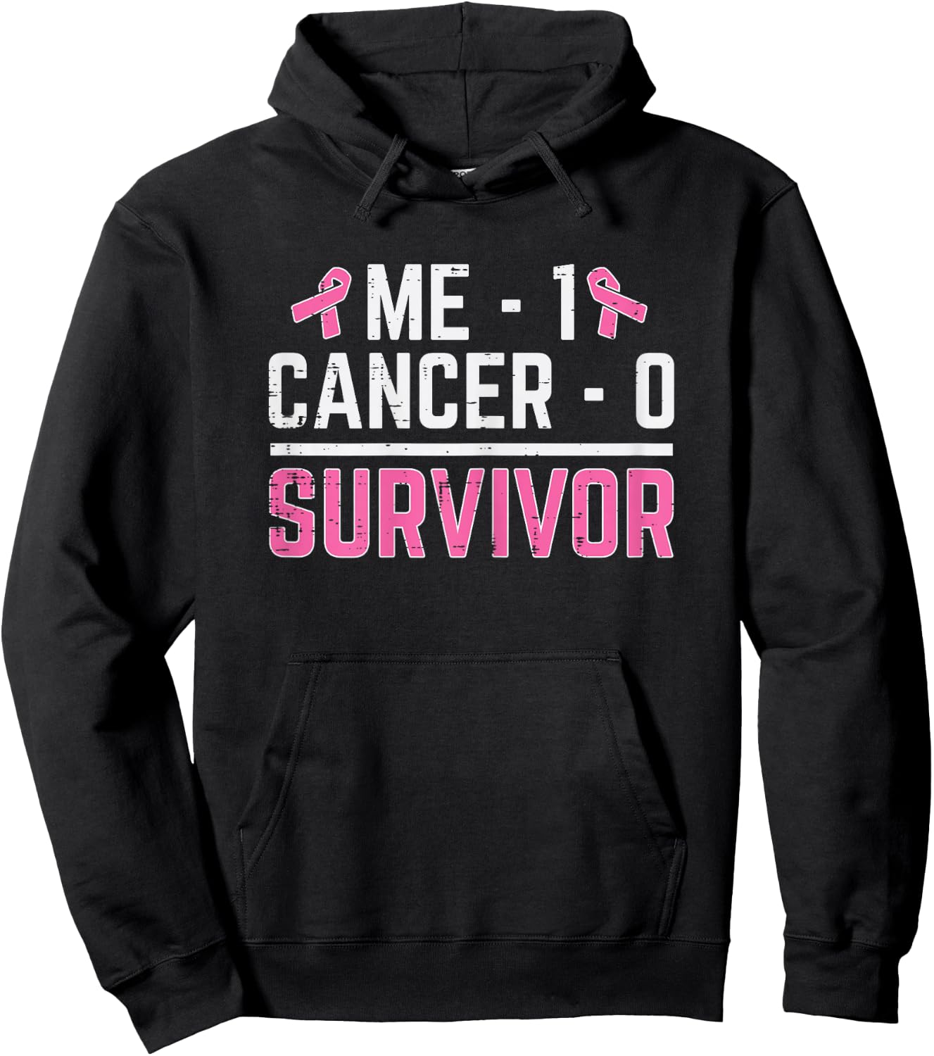Me 1 Cancer 0 Survivor Breast Cancer Awareness Women Hoodie - Hoodie | Black