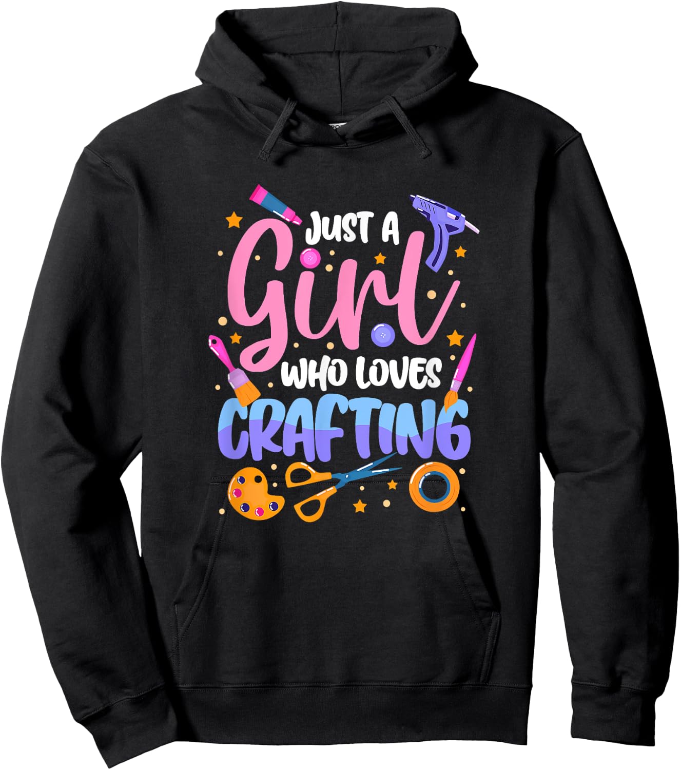 Just A Girl Who Loves Crafting Hoodie - Hoodie | Black