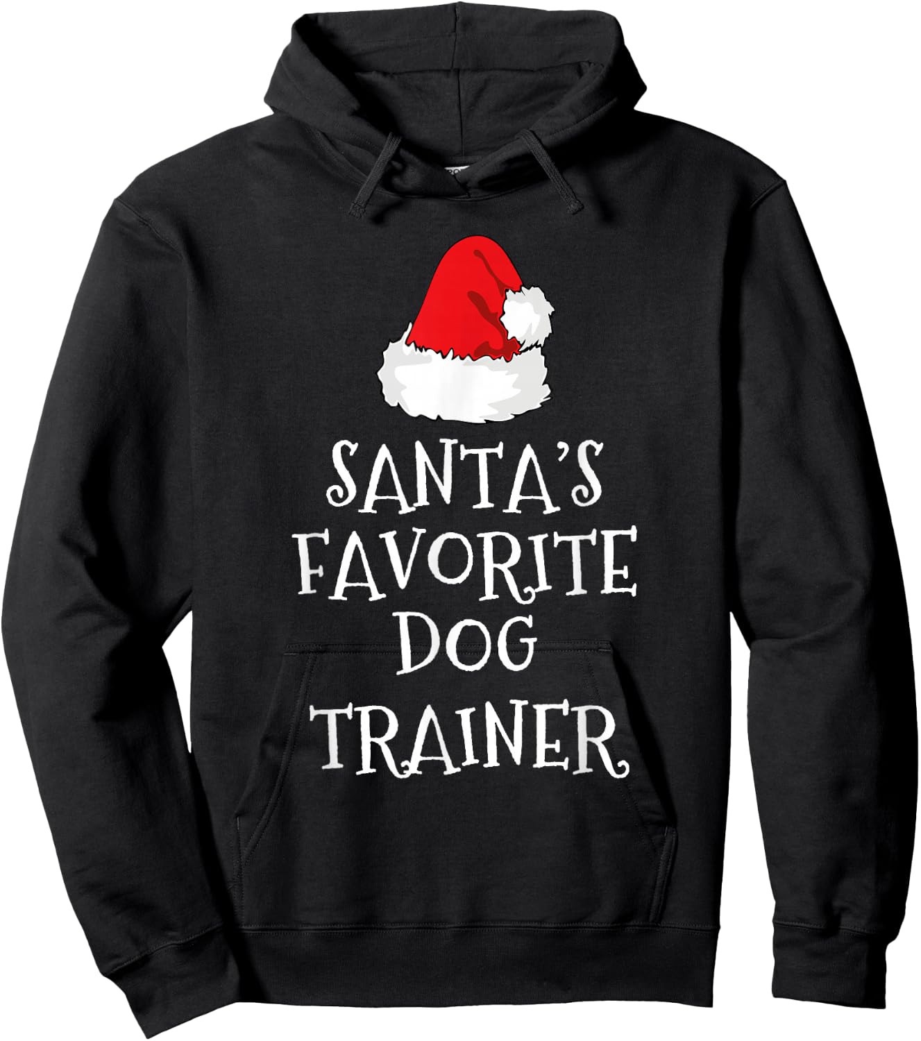 Santa's Favorite Dog Trainer Christmas Funny Xmas Training Hoodie - Hoodie | Black