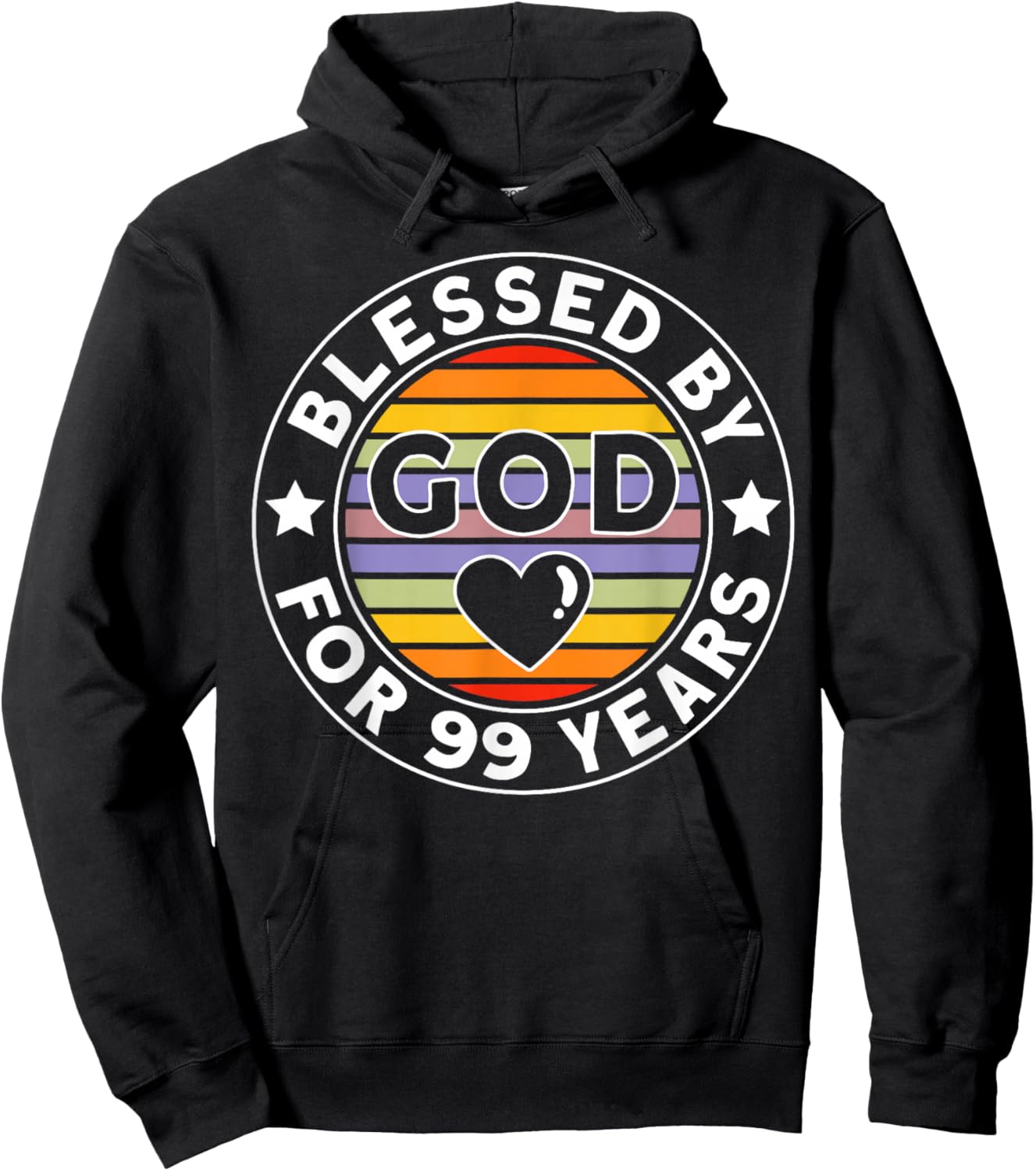 Blessed By God for 99 Years 99th Birthday Hoodie - Hoodie | Black
