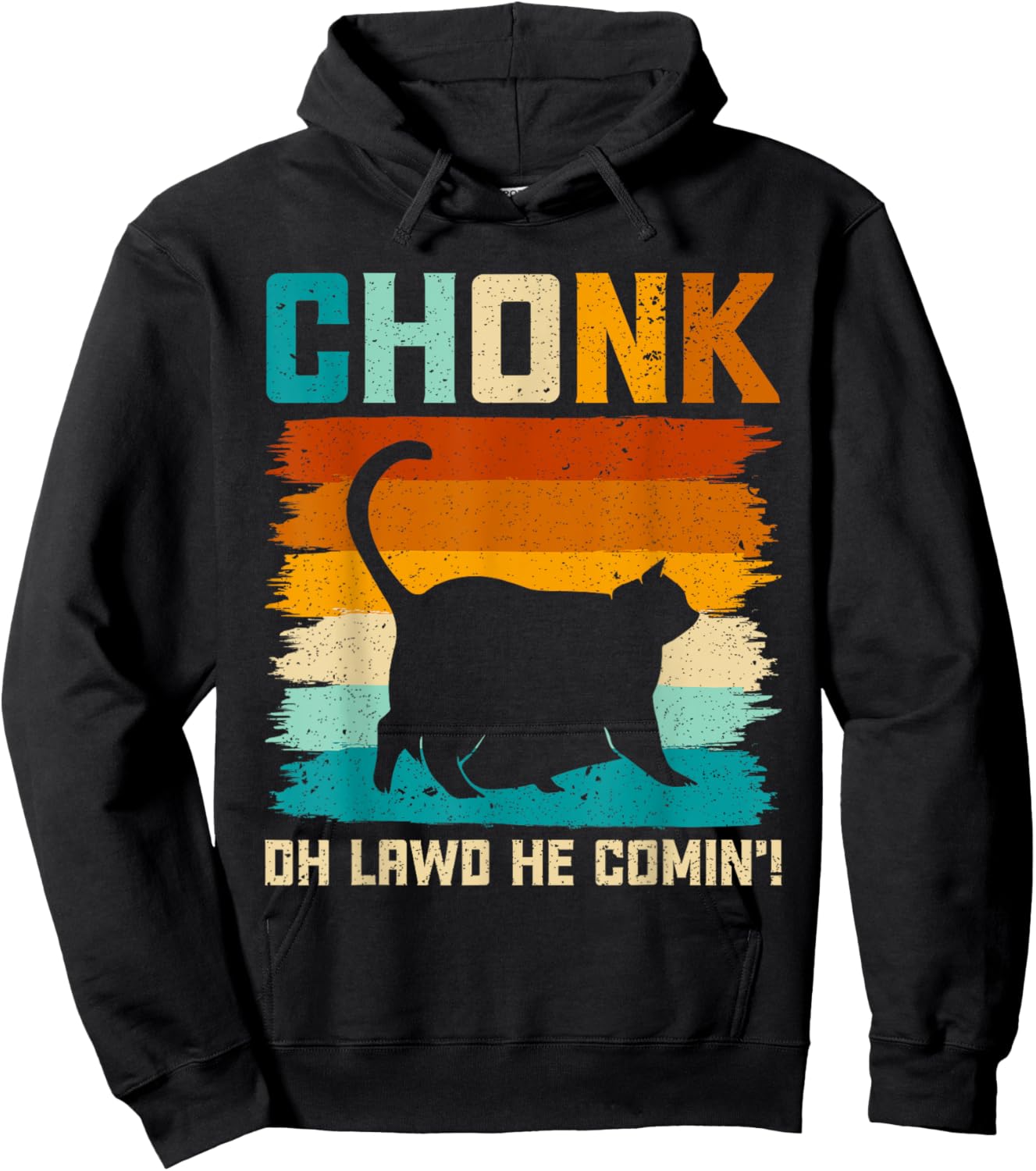 Chonk Cat Scale Meme Funny Retro Style Vintage Cats Memes Women Girls Kids Hoodie - Hoodie | Black